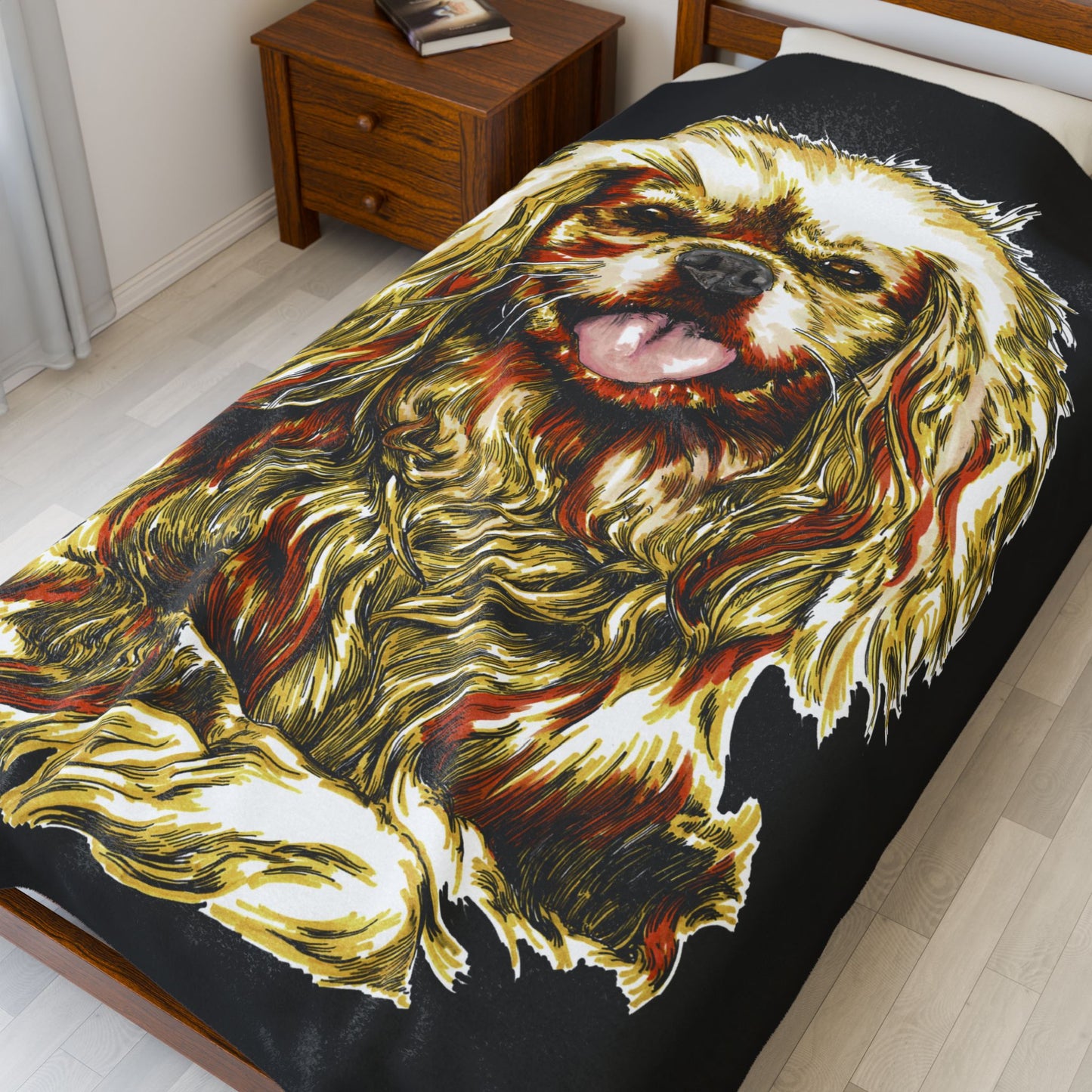 Cavalier King Charles Spaniel Plush Blanket Pet Lover Gift