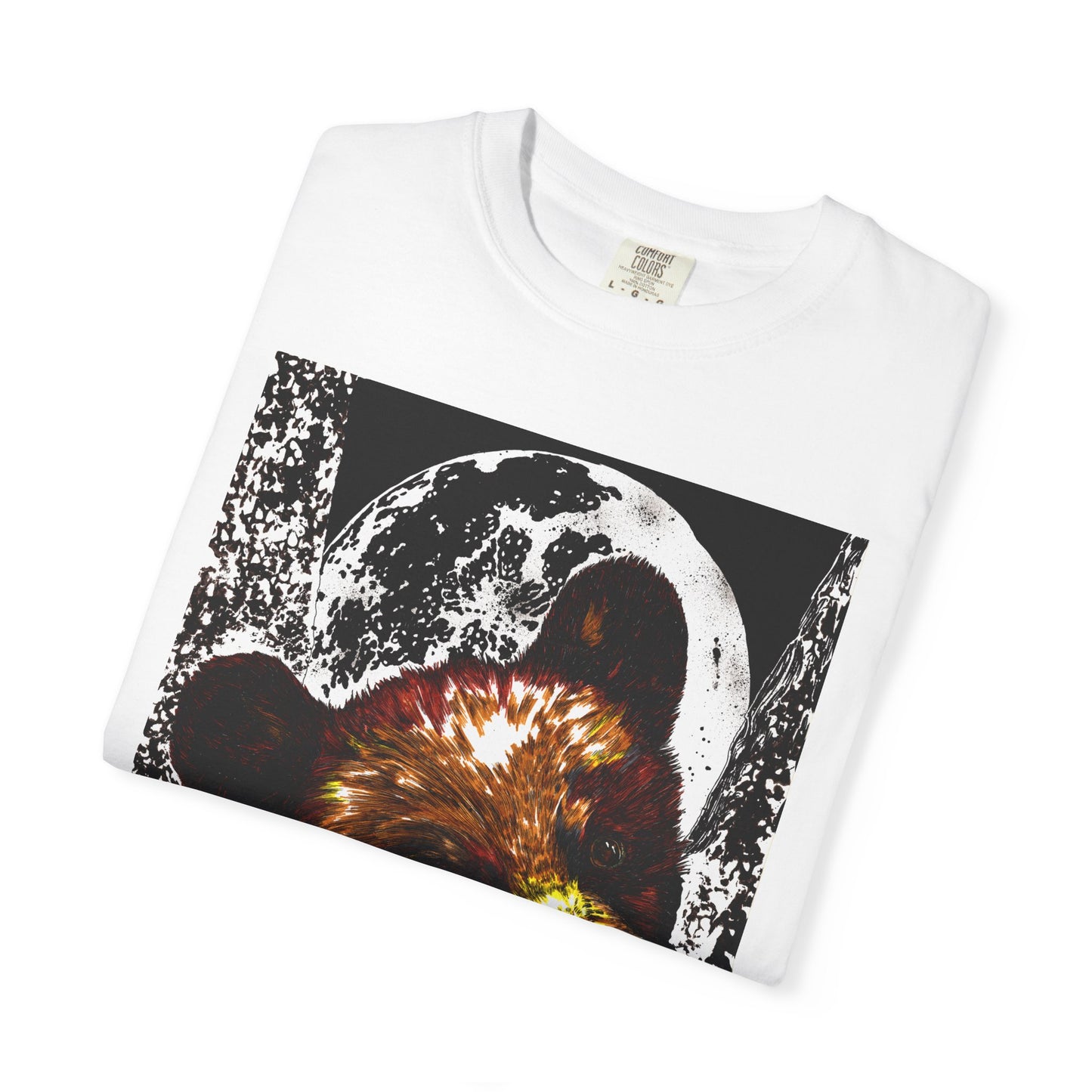 Moonlit Brown Bear Cub Unisex Garment-Dyed T-Shirt | Nature-Inspired Apparel