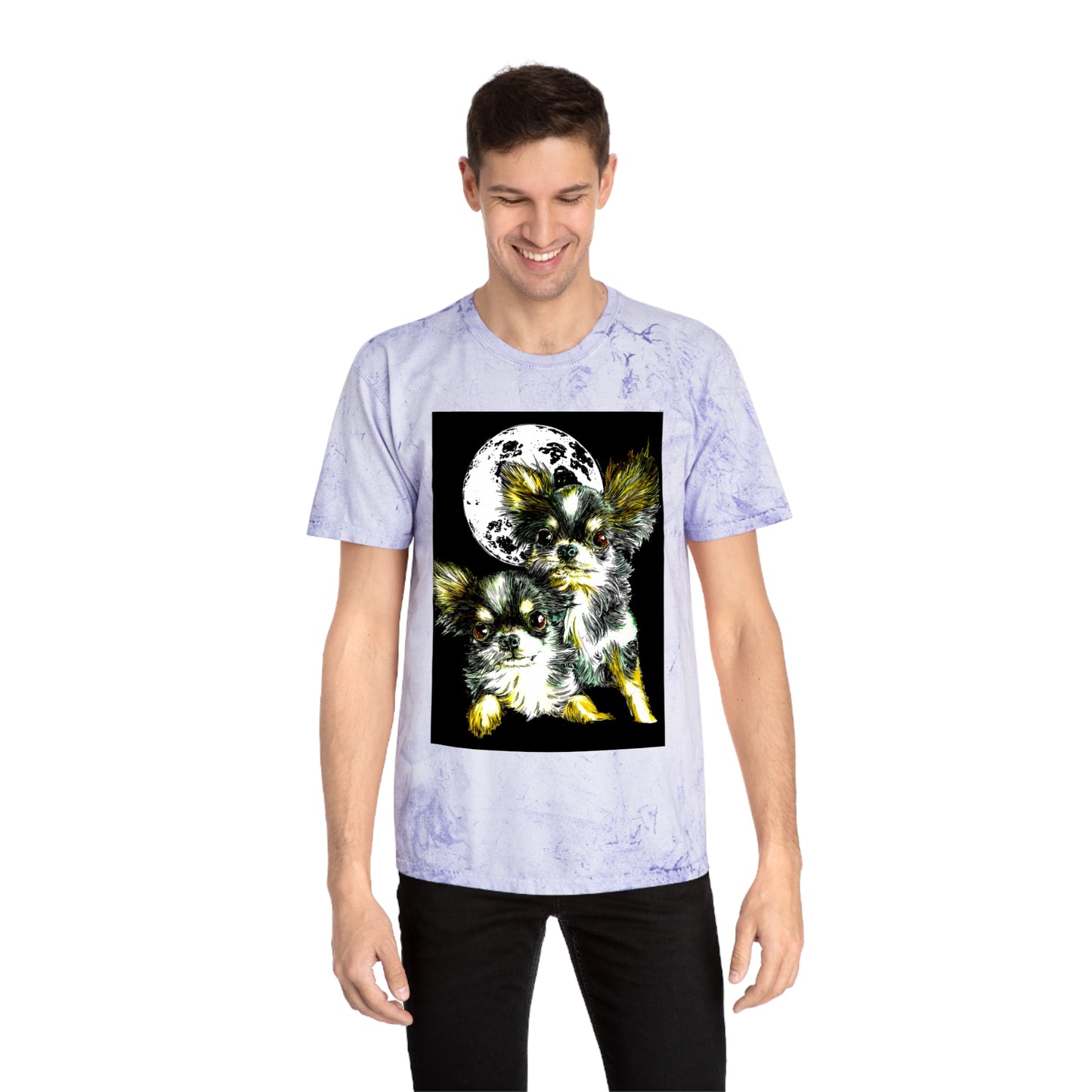Chihuahua Unisex Color Blast T-Shirt - Moonlit Night Design