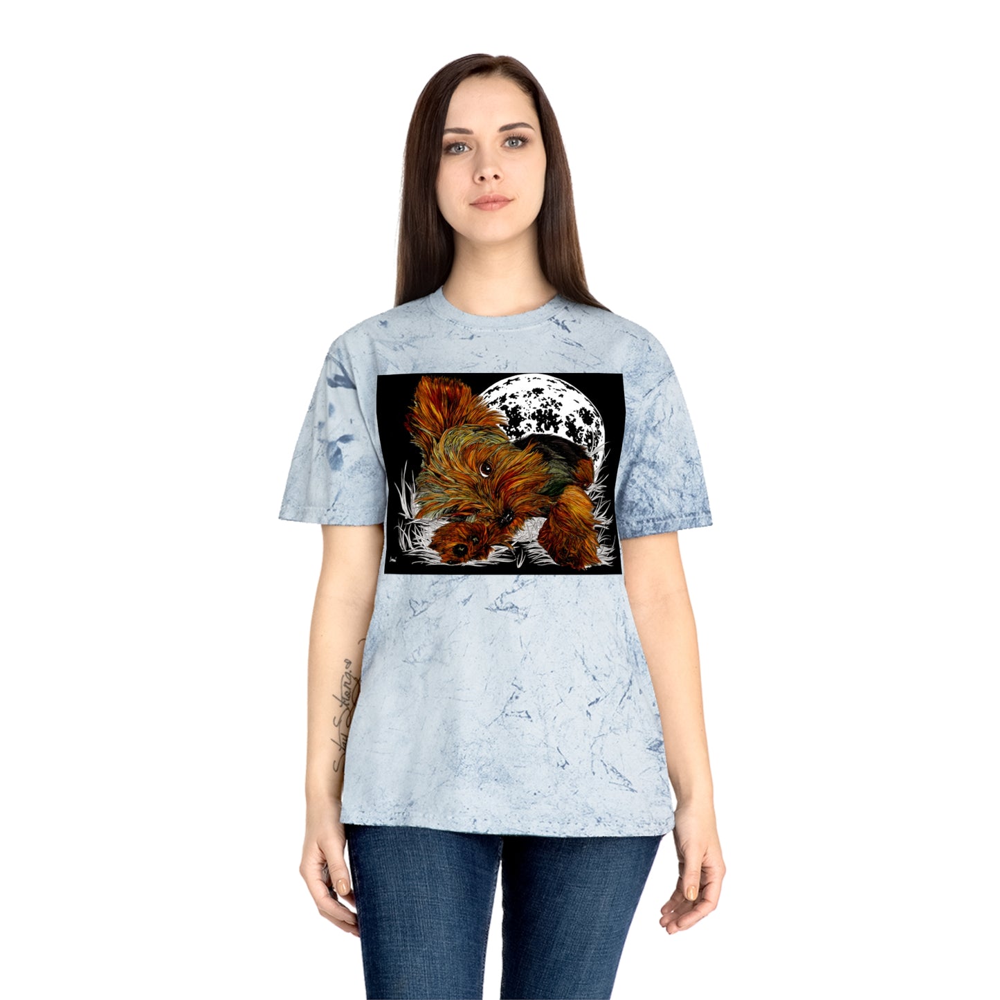 Colorful Puppy Moonlit Unisex T Shirt Perfect for Dog Lovers