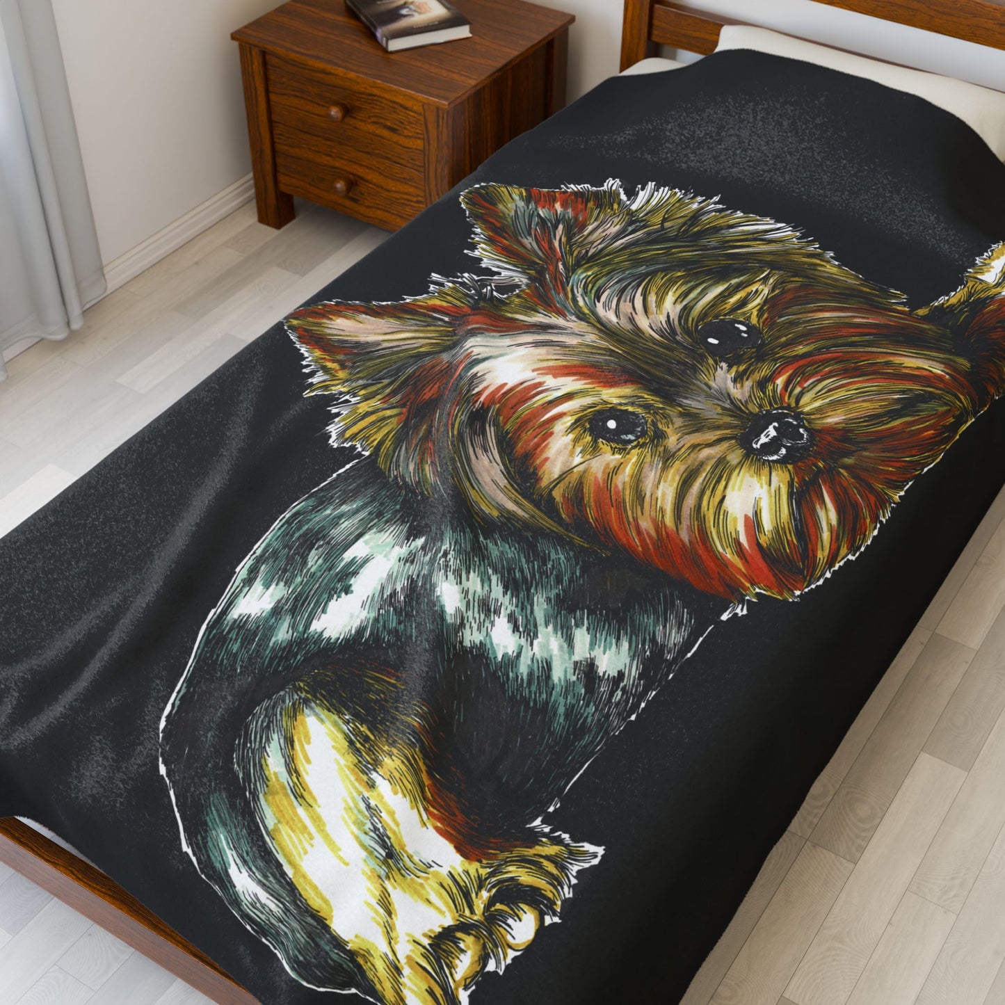 Yorkshire Terrier Puppy Plush Blanket Perfect Birthday Gift