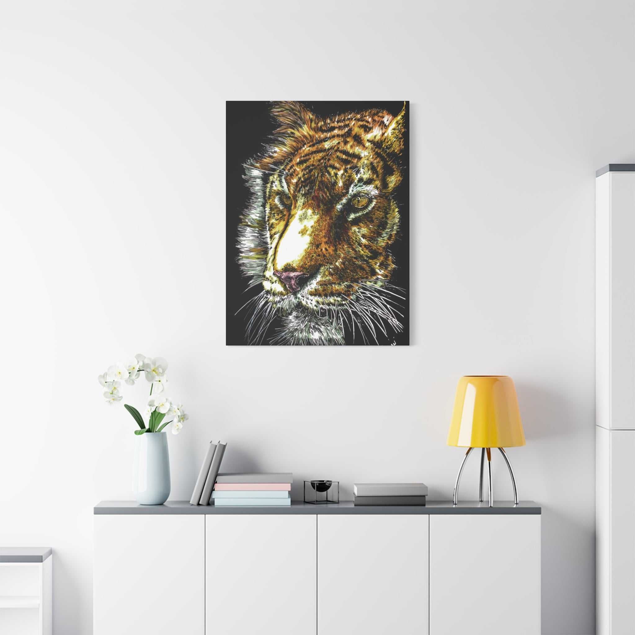 Transform your space with our stunning Tiger Wall Art Canvas Print of the Original, hand drawn wall art of a Tiger. Elevate your decor now!