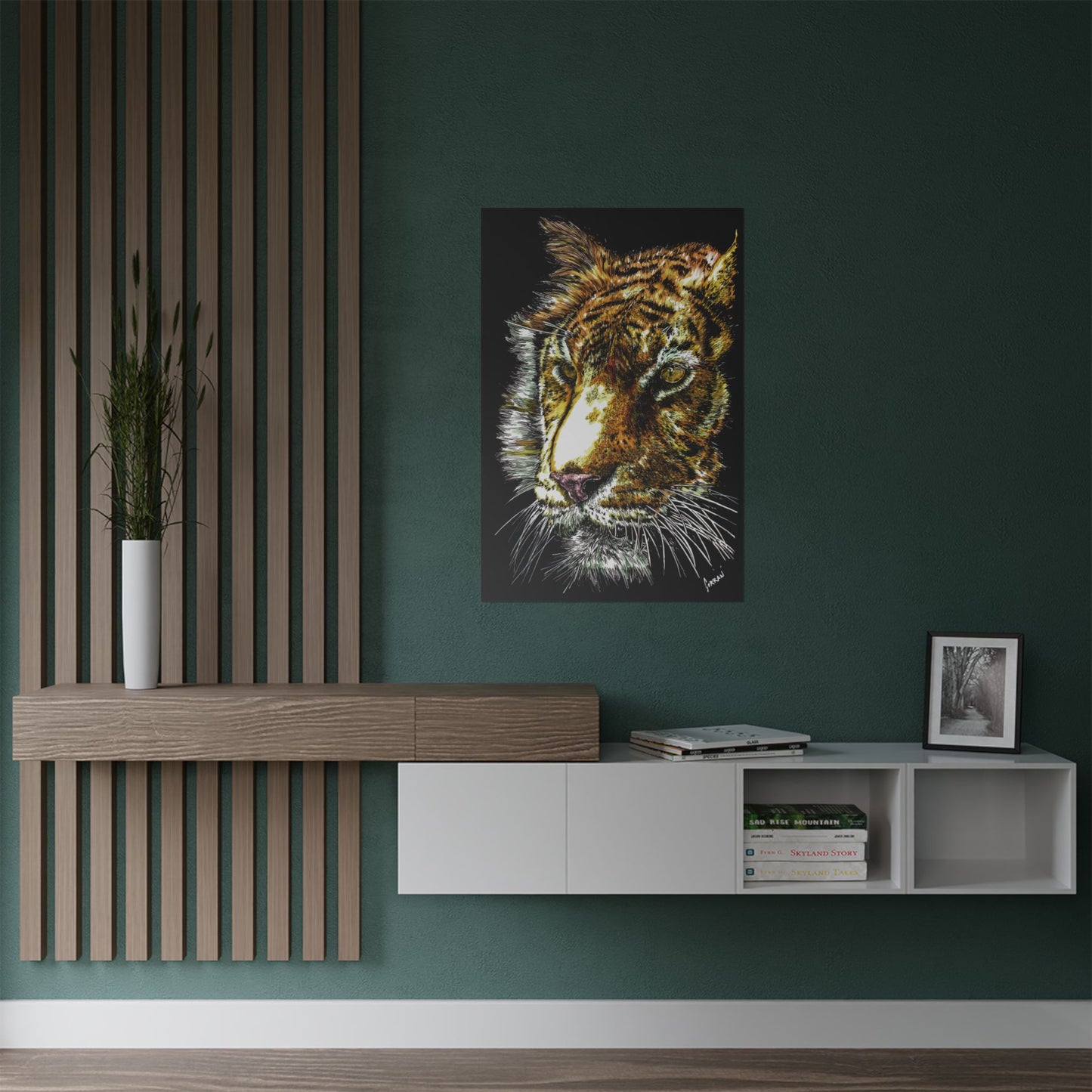 Majestic Tiger Satin Poster (300gsm) - Vibrant Wildlife Wall Art for Home Decor