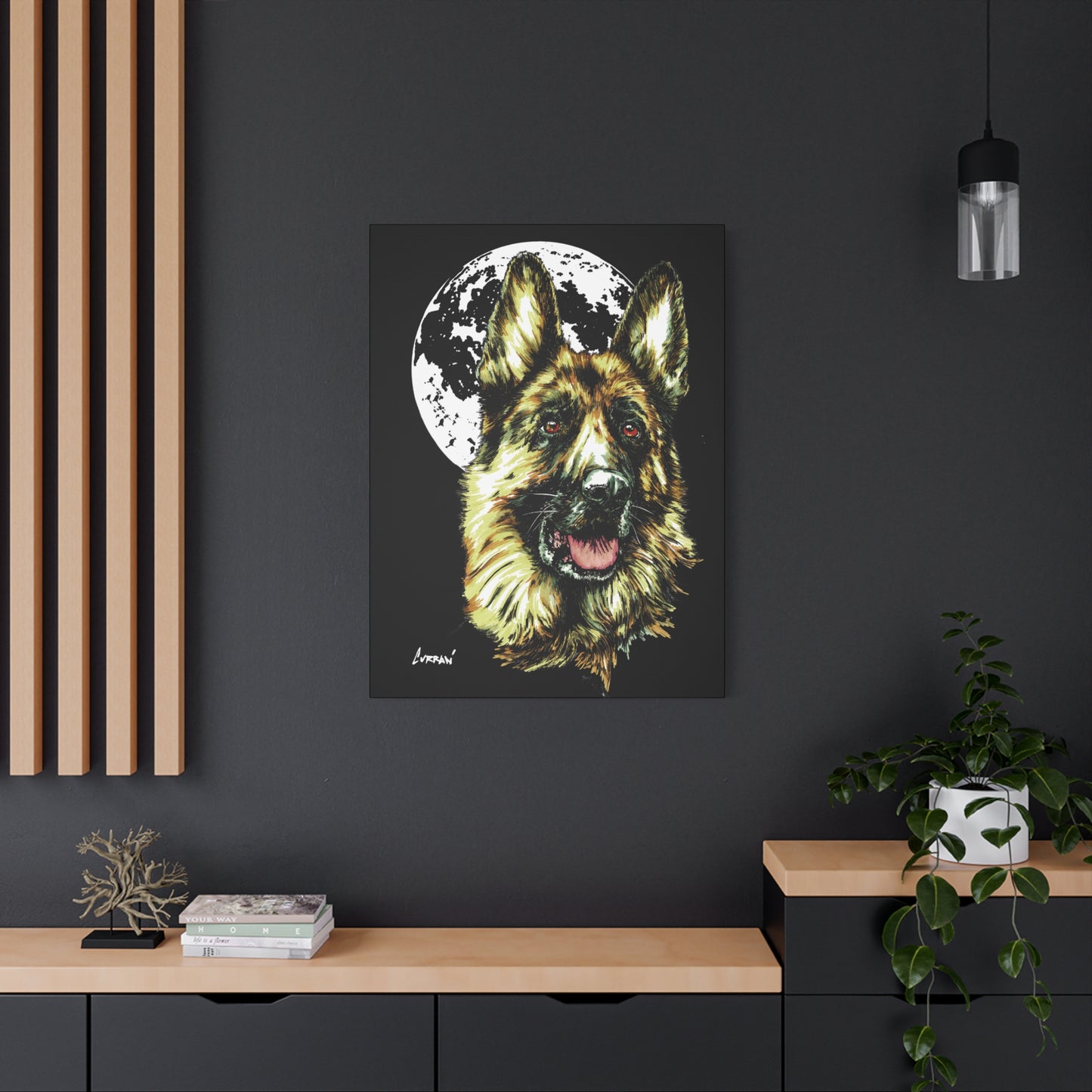 German Shepherd Print, Hand-Drawn Dog Art,