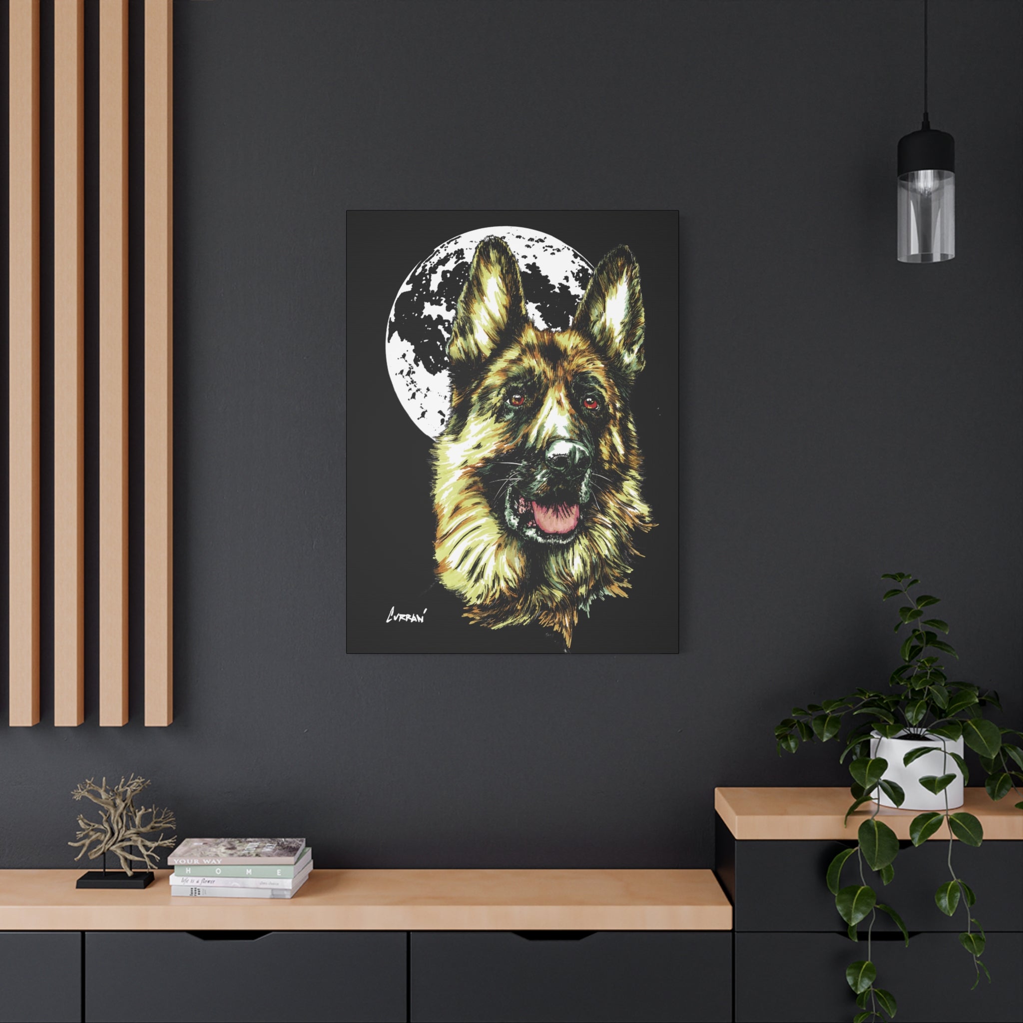 German Shepherd Print, Hand-Drawn Dog Art,