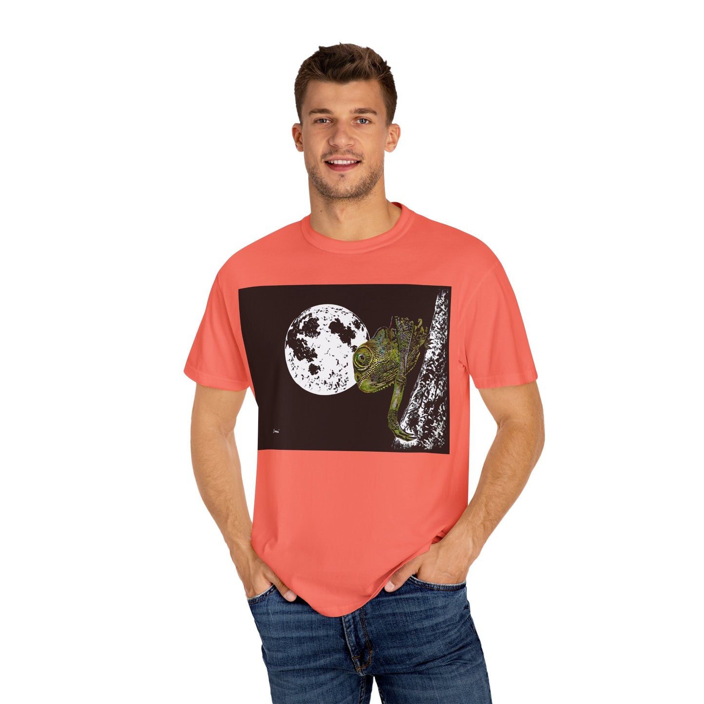 Moonlit Chameleon Unisex T-Shirt - Nature-Inspired Art Tee for Wildlife Lovers