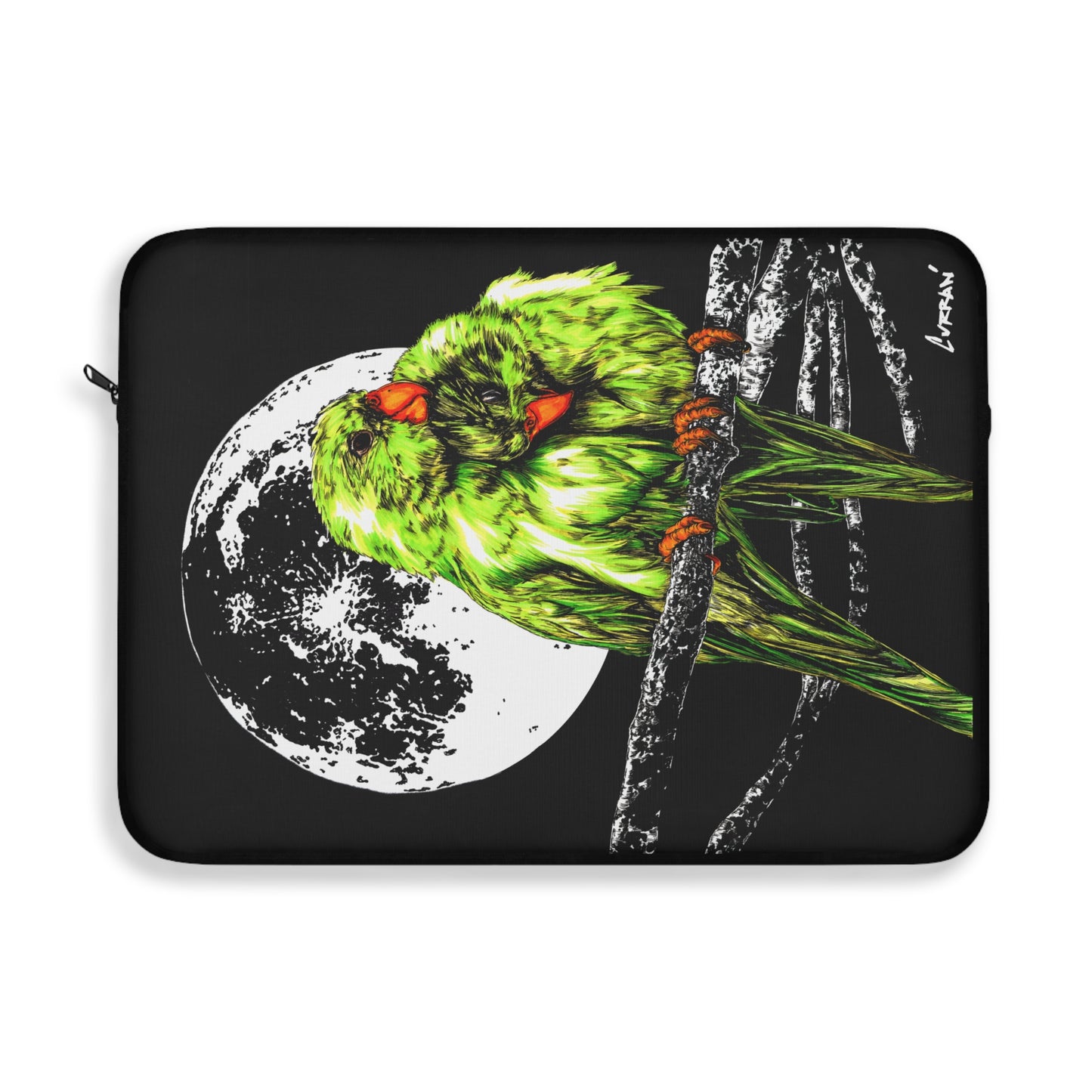 Moonlit Parrots Laptop Sleeve - Artistic and Protective Case for Nature Lovers