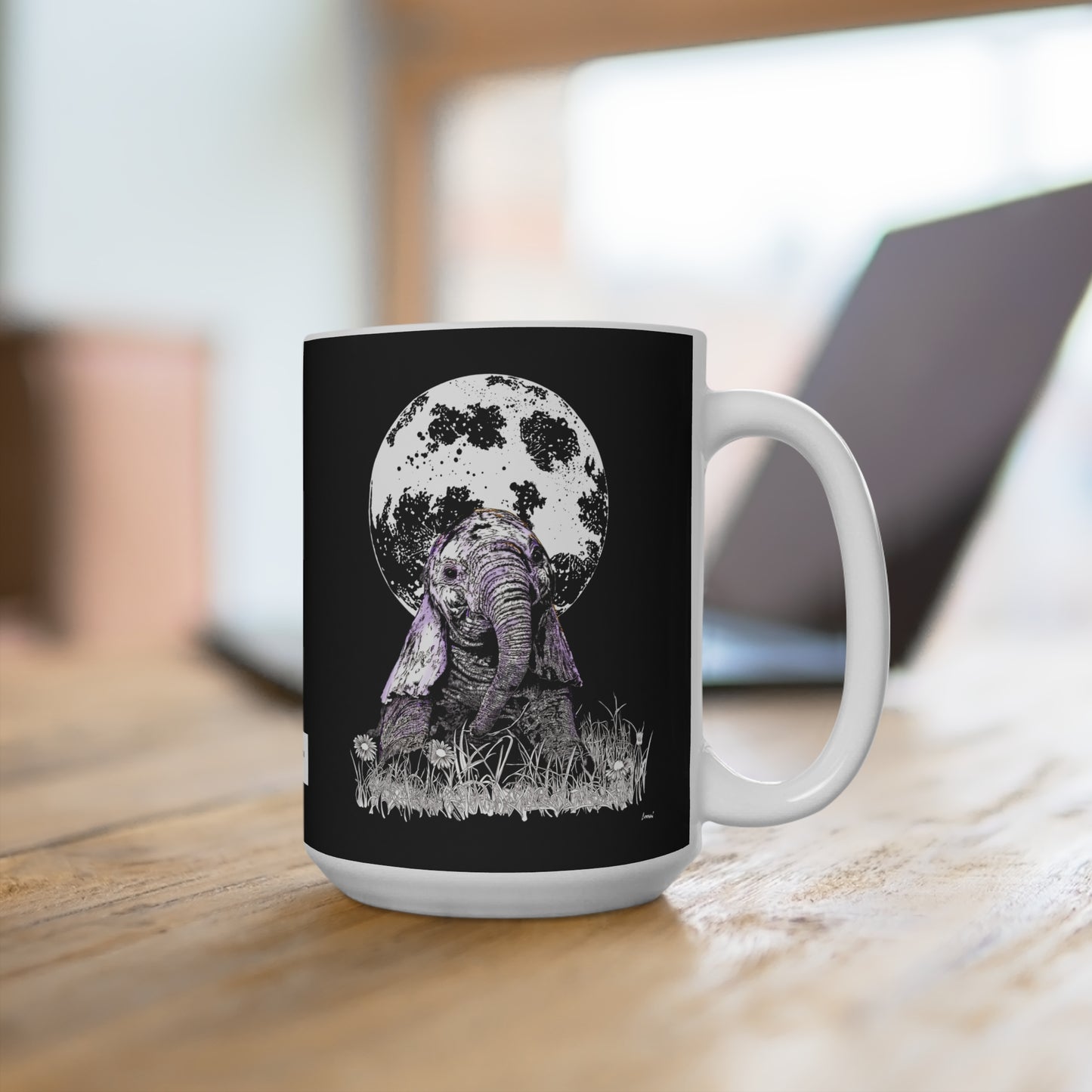 Baby Elephant 15oz Mug – featuring Original Hand-Drawn Art