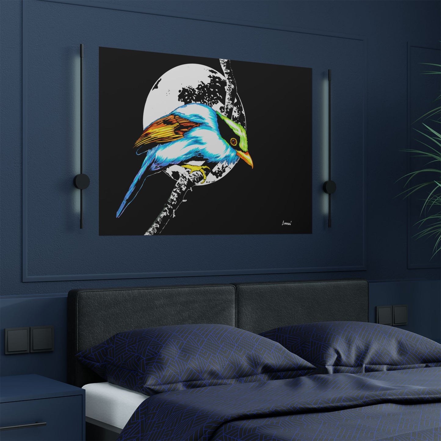 Vibrant Bird Satin Poster - 300gsm Wall Art Print for Nature Lovers