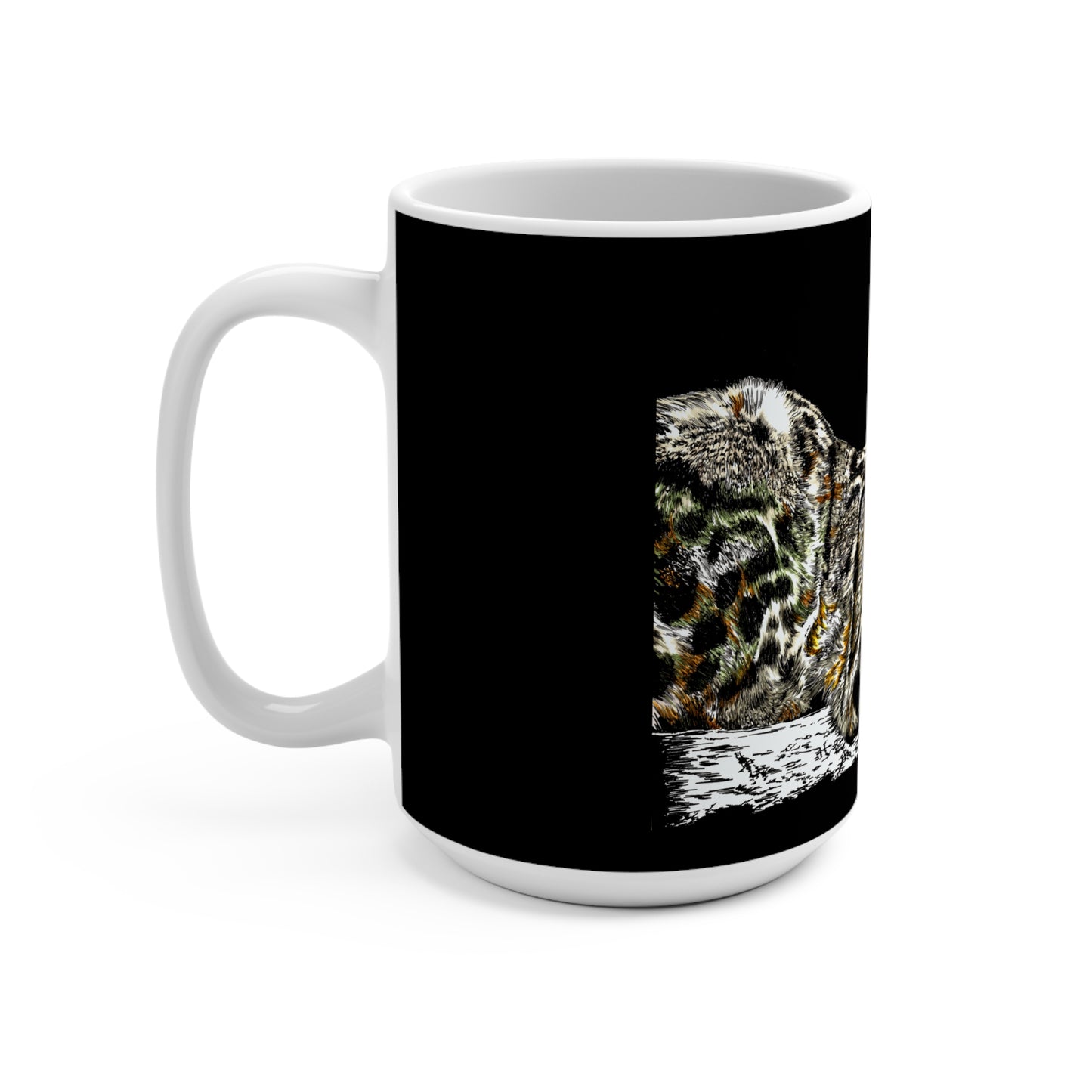 Vibrant Snow Leopard 15oz Mug - Perfect Gift for Animal Lovers