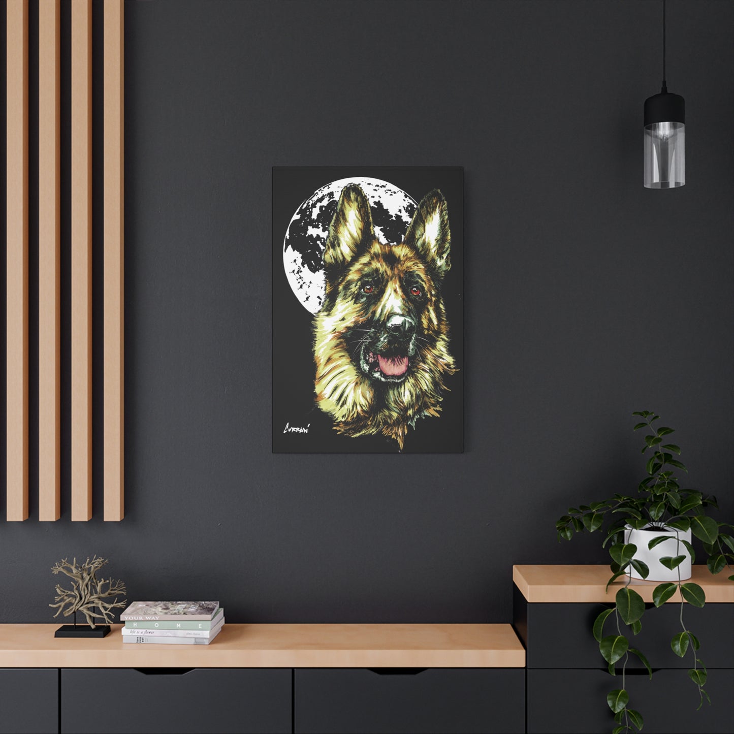 German Shepherd Print, Hand-Drawn Dog Art,
