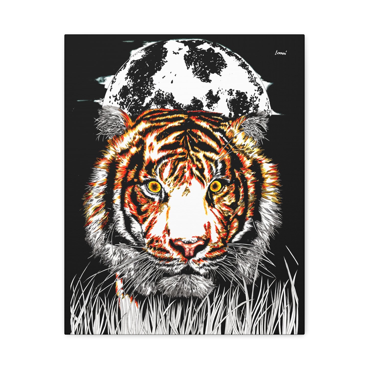 Tiger Wall Art Print of the Original, hand drawn wall art of a Tiger