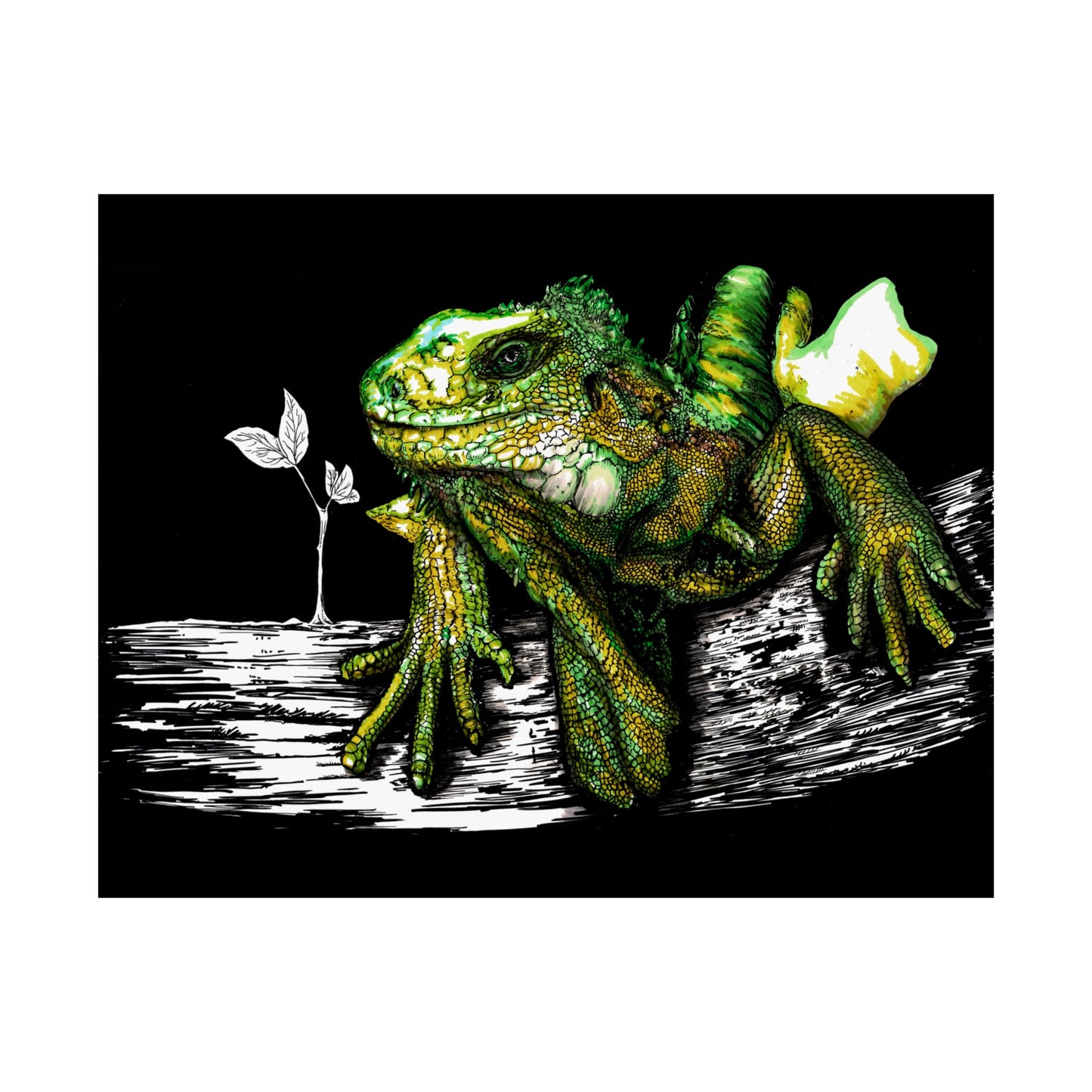 Vibrant Lizard Satin Poster - Stunning 300gsm Wall Art for Nature Lovers