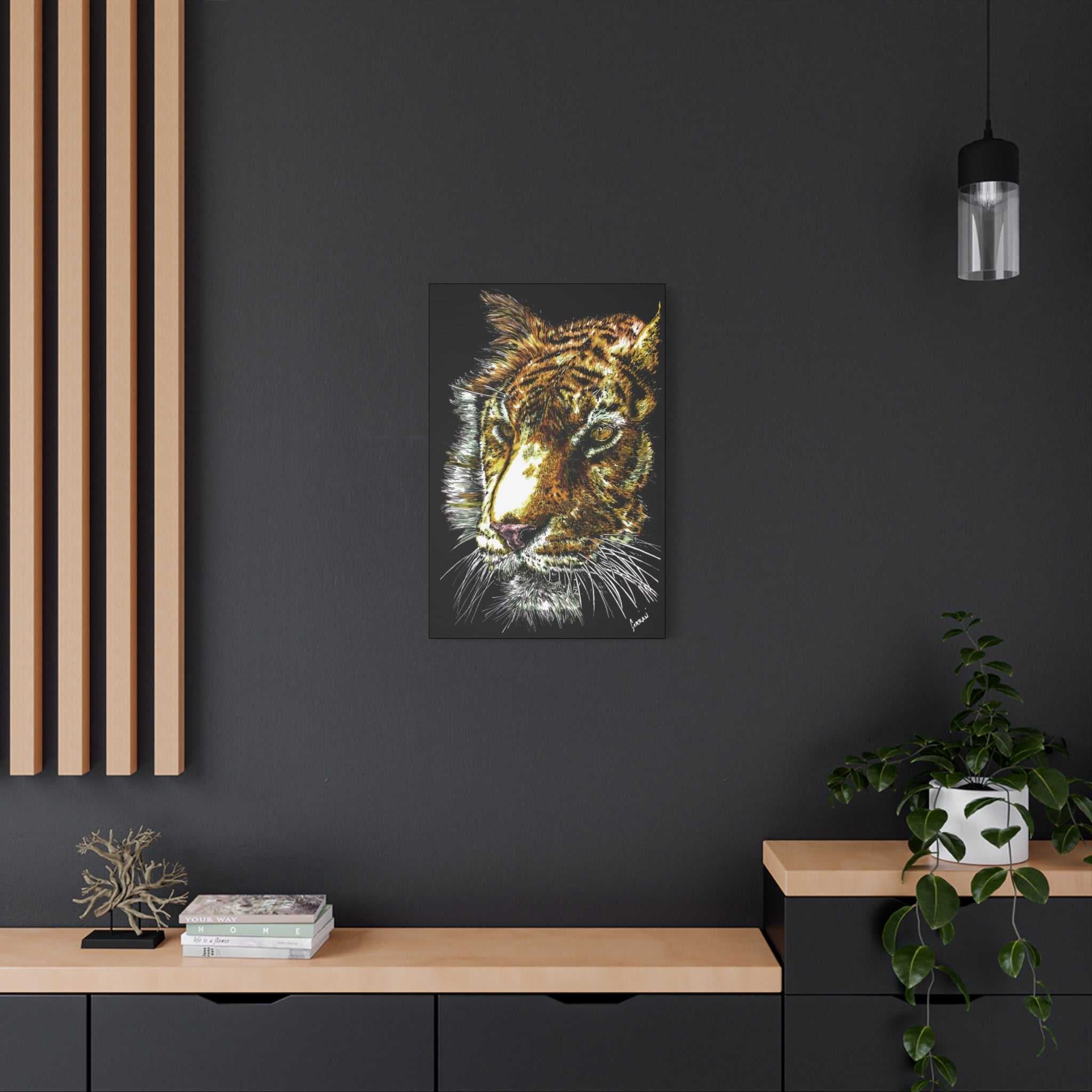 Transform your space with our stunning Tiger Wall Art Canvas Print of the Original, hand drawn wall art of a Tiger. Elevate your decor now!