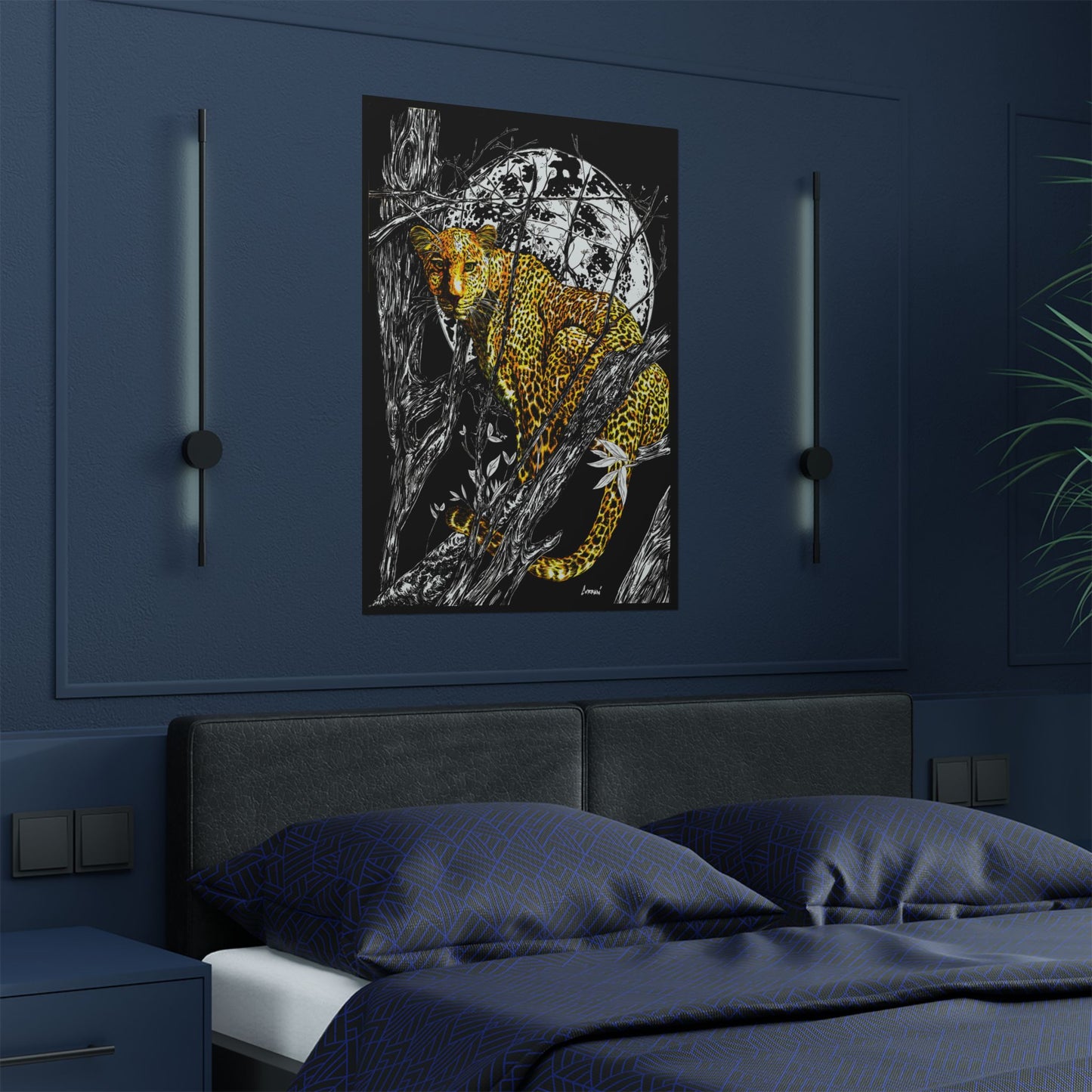 Majestic Leopard Satin Poster - 300gsm Art Print for Home Décor