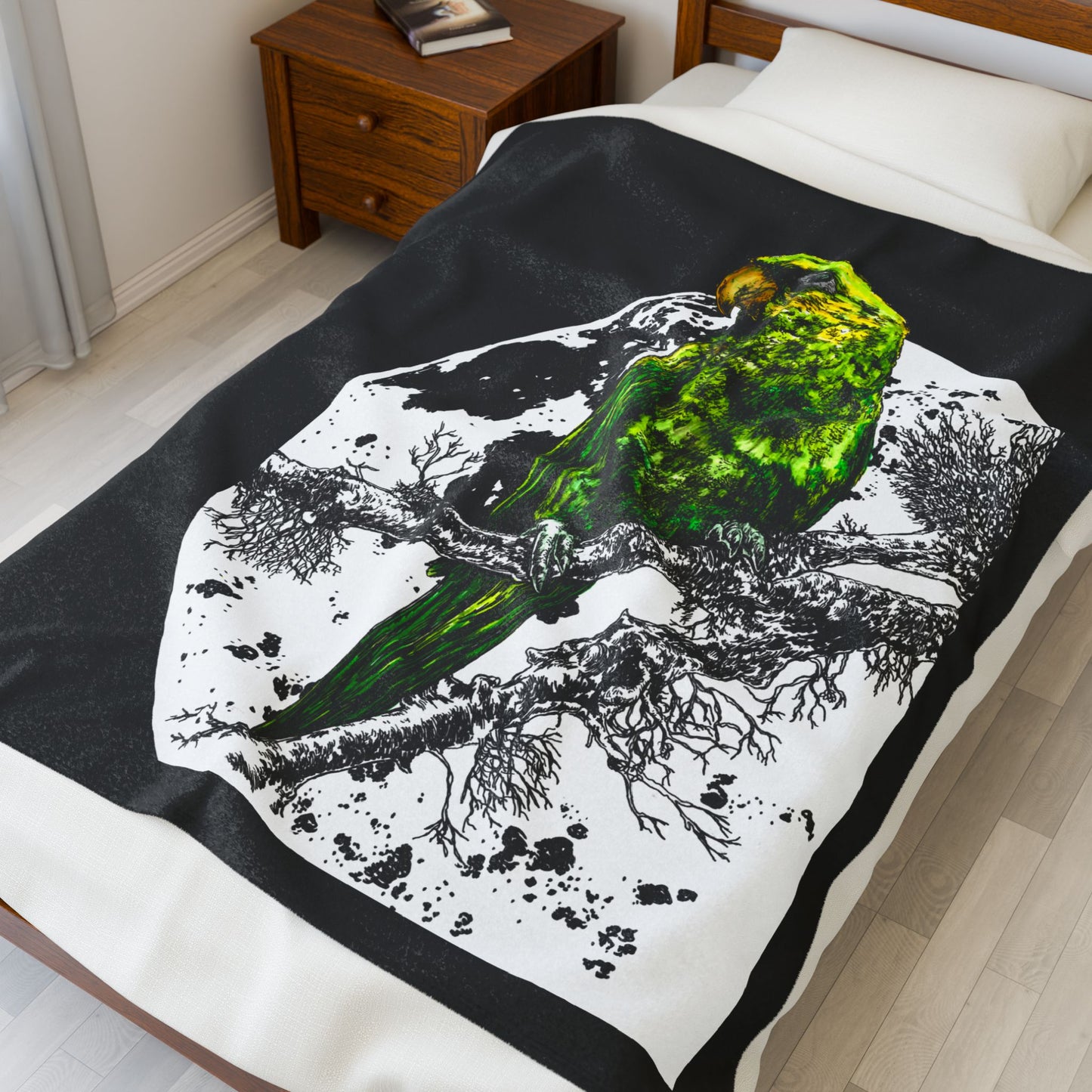 Colorful Parrot Velvet Plush Blanket -Tropical Vibes for Home Decor