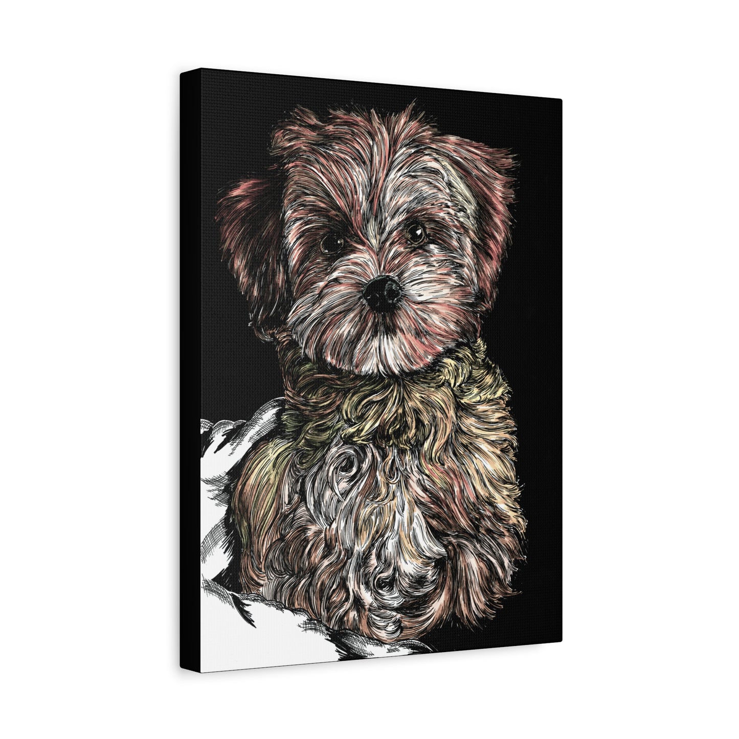 Hand Drawn Dog Portrait Canvas
