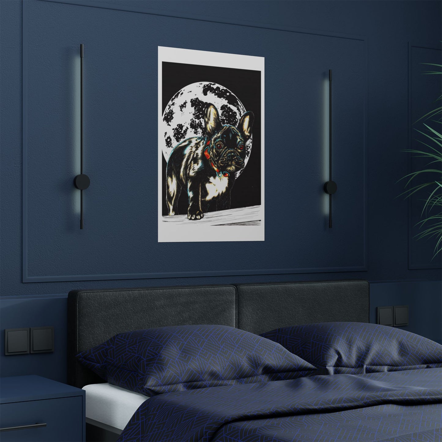 French Bulldog Art Satin Poster Wall Décor for Pet Lovers