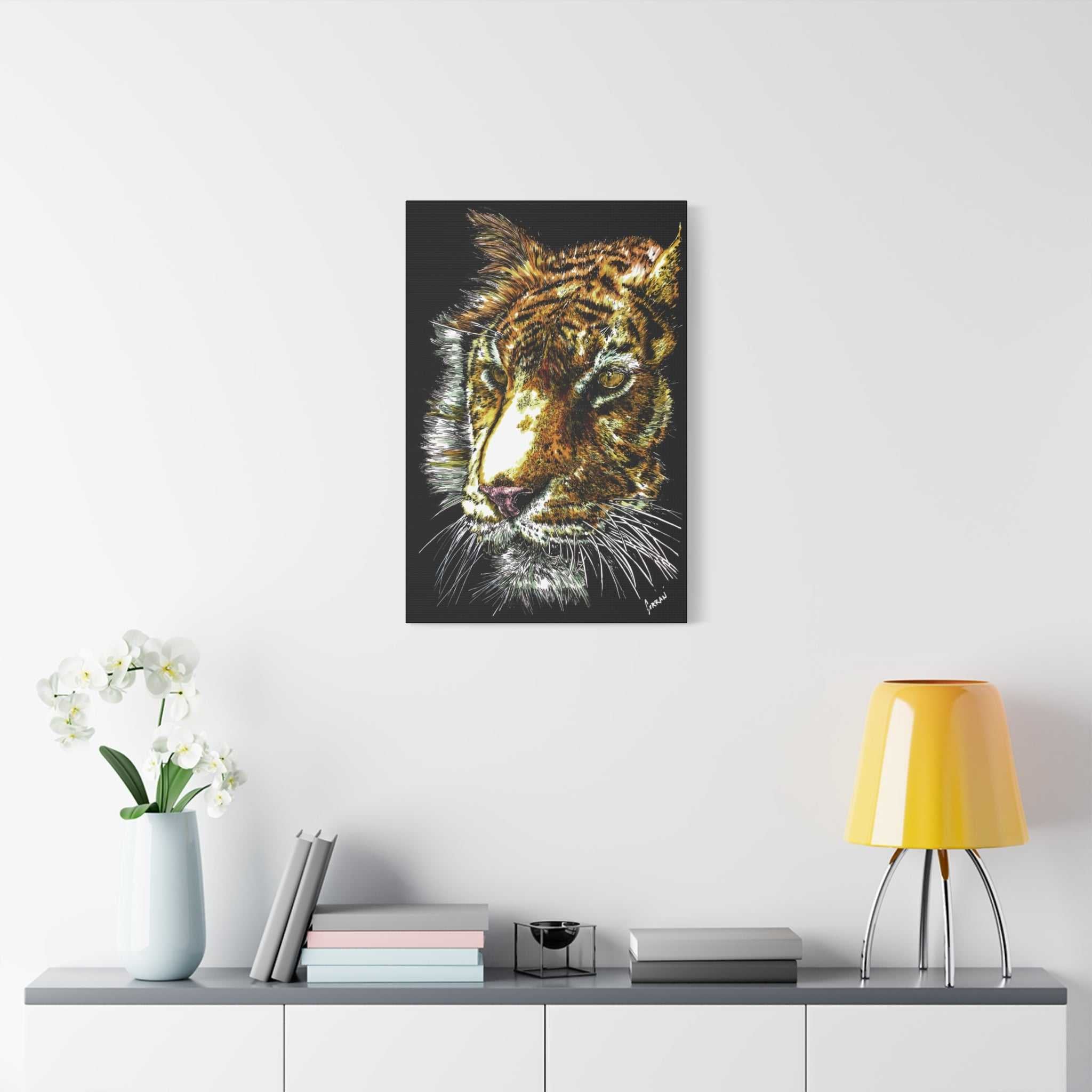 Transform your space with our stunning Tiger Wall Art Canvas Print of the Original, hand drawn wall art of a Tiger. Elevate your decor now!