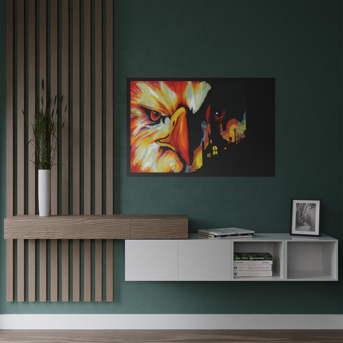 Phoenix Vibrant Satin Poster - Fierce Eagle Artwork