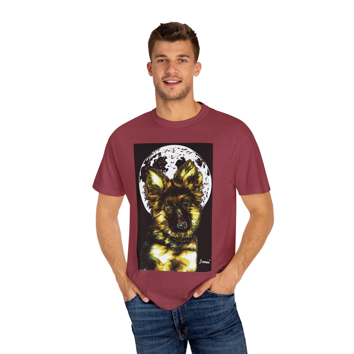 German Sheppard Puppy Unisex T-shirt - Hand Drawn Art