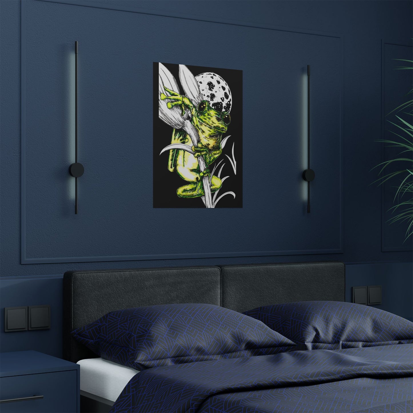 Whimsical Frog Satin Poster - Vibrant Wall Art for Nature Lovers