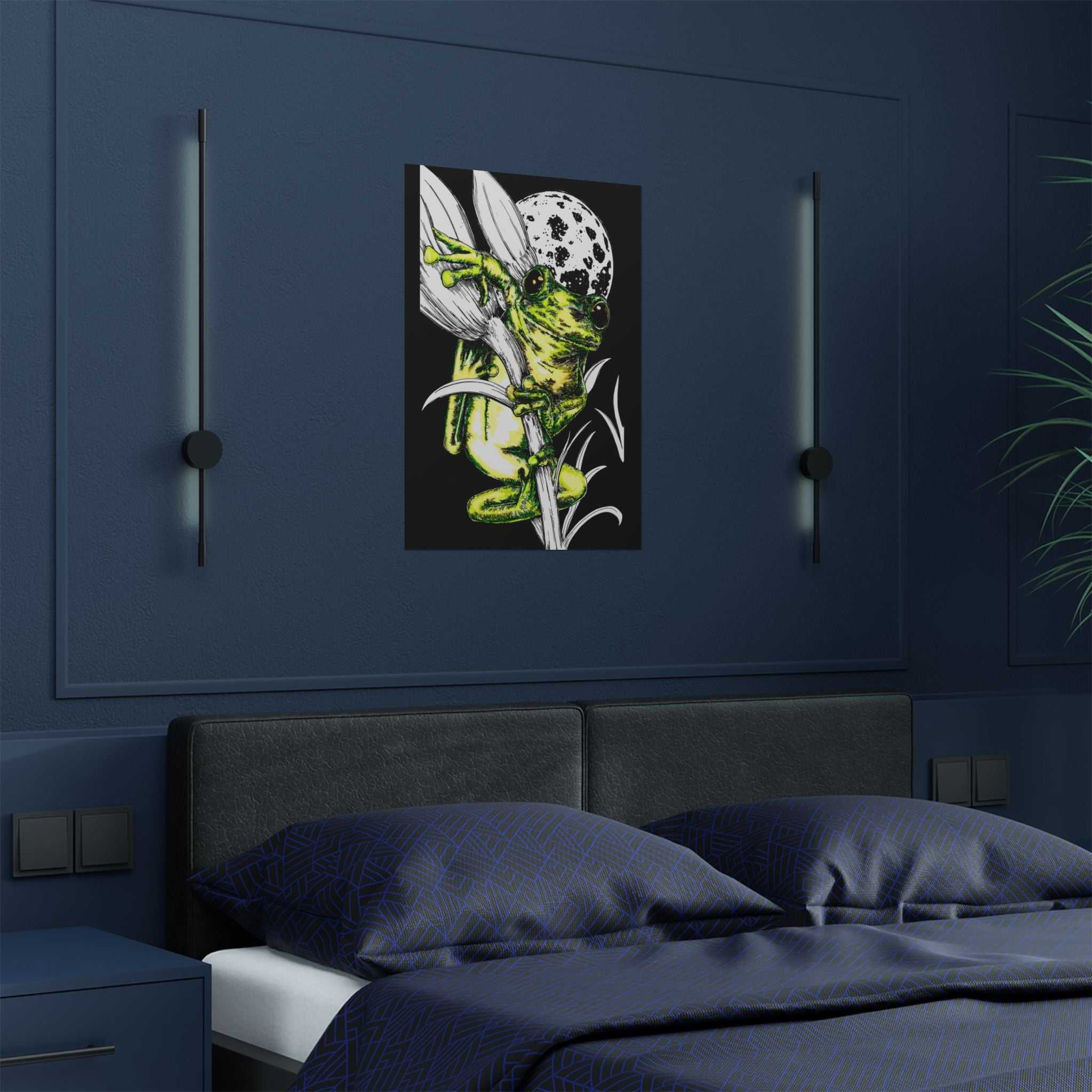 Transform your space with our Whimsical Frog Satin Poster - Vibrant Wall Art for Nature Lovers. Add a pop of color and whimsy to your home today!