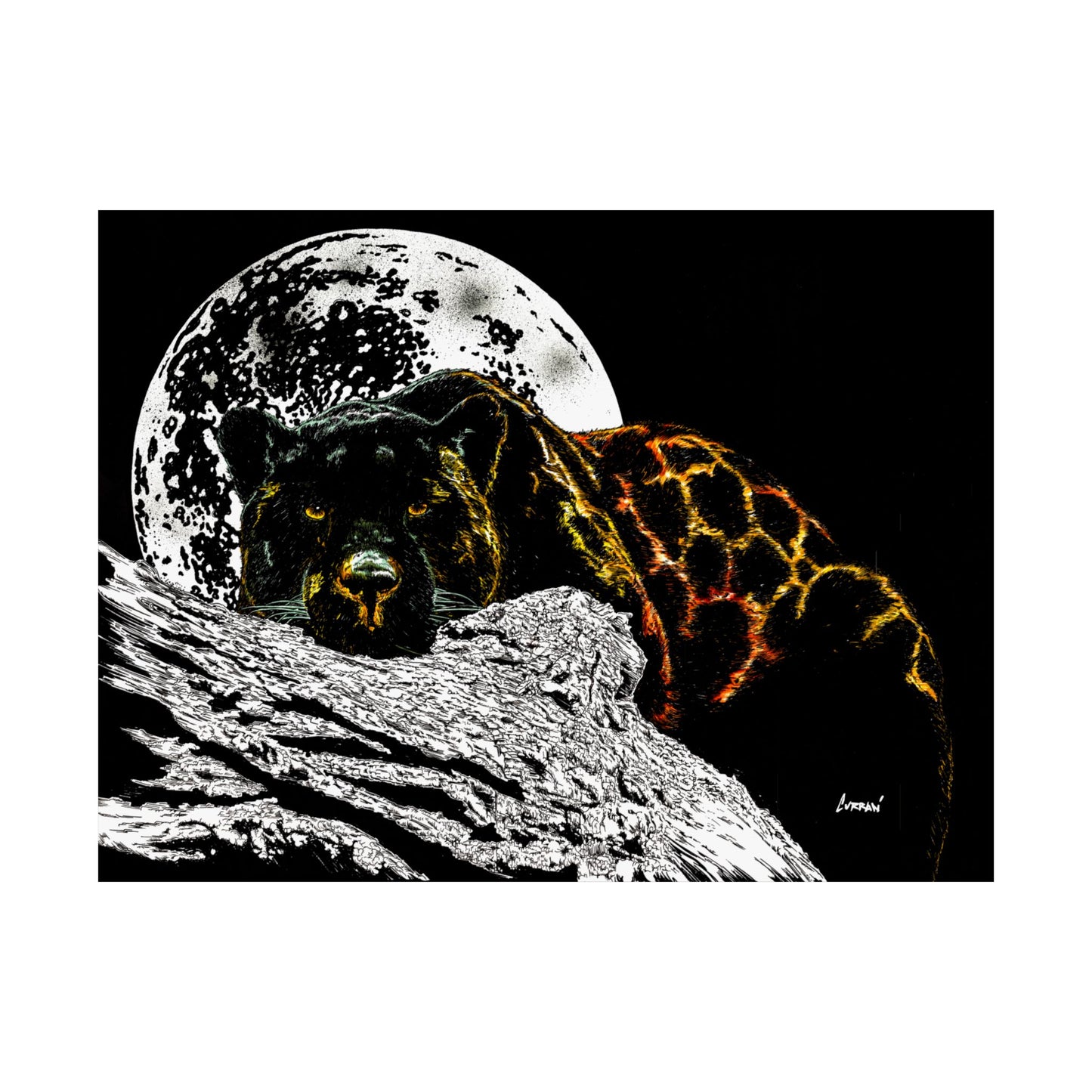 Majestic Bear Satin Poster - Night Moon Art Print (300gsm)