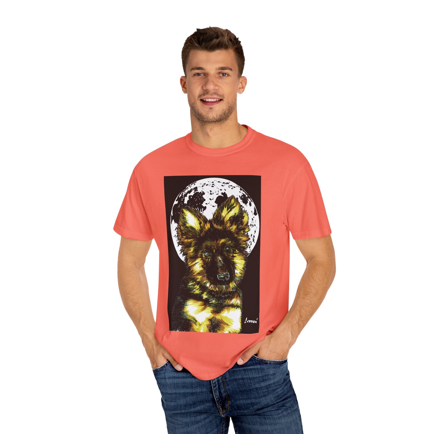 German Sheppard Puppy Unisex T-shirt - Hand Drawn Art