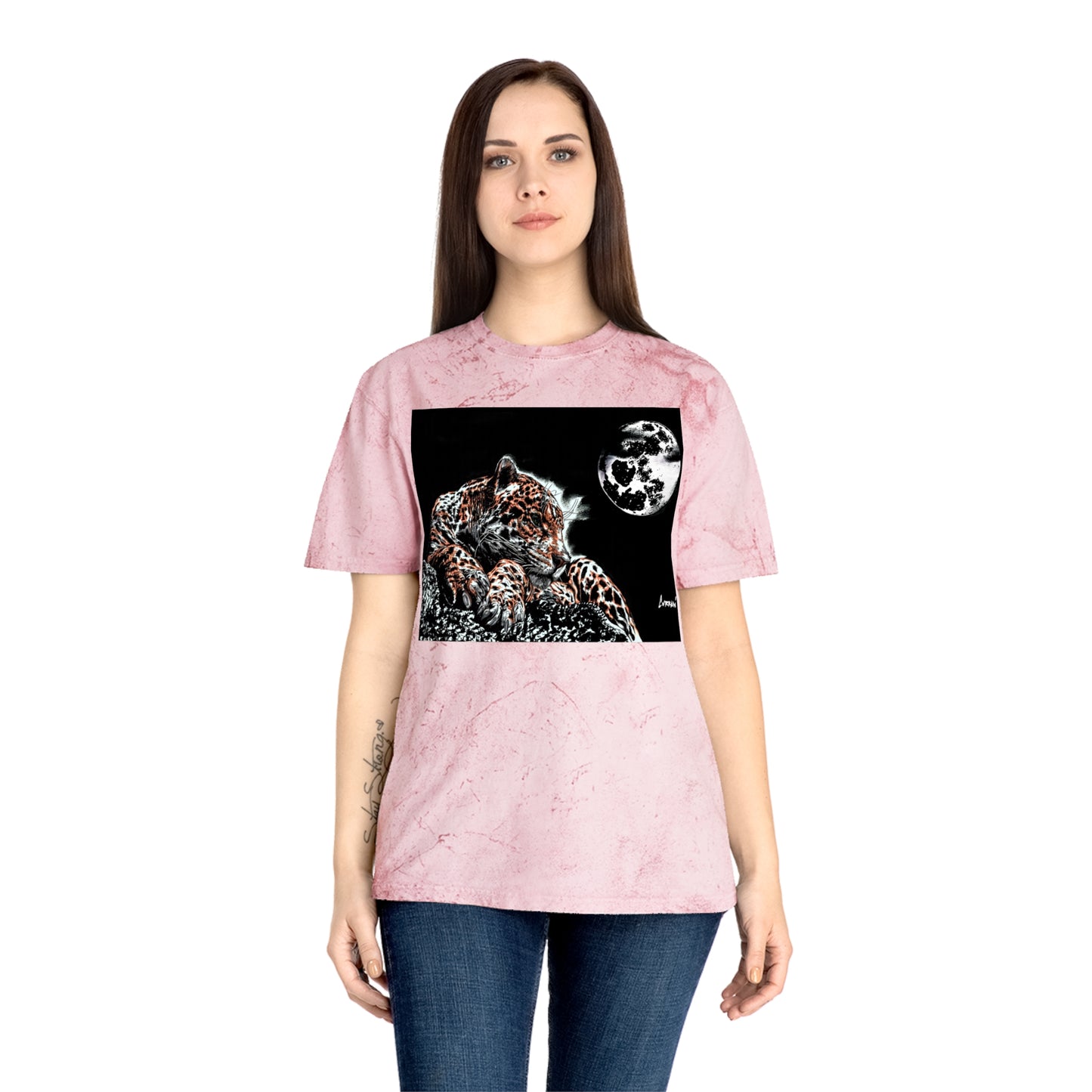 Leopard in the Moonlight T Shirt Original Hand Drawn Art