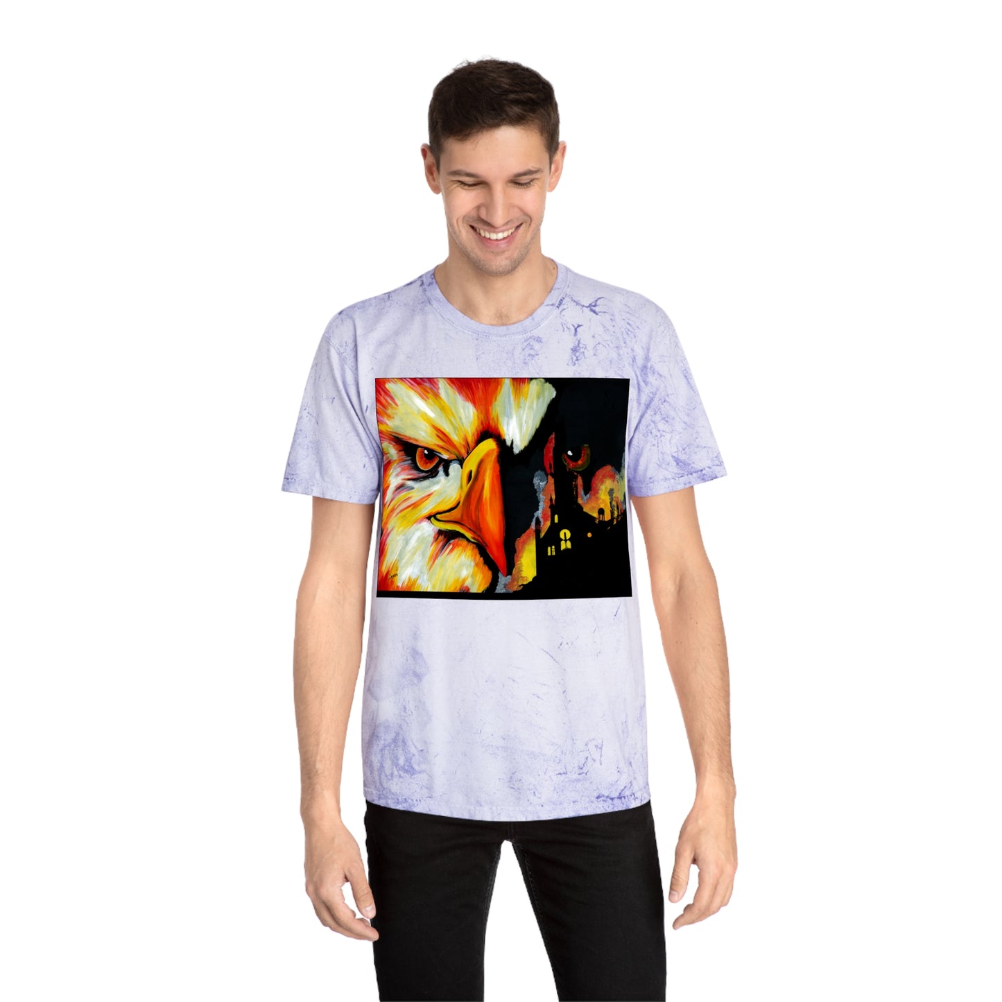 Phoenix Rising Color Blast T Shirt Original Hand Painted Art