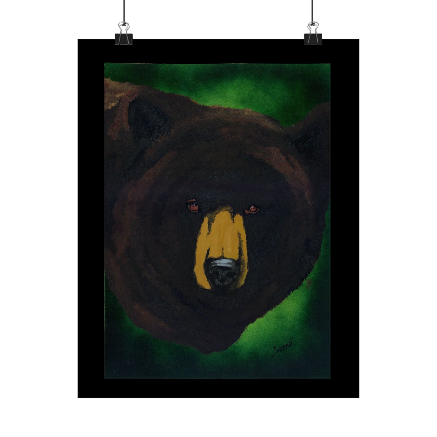Brown Bear Nature-Inspired Satin Art Print for Animal Lovers