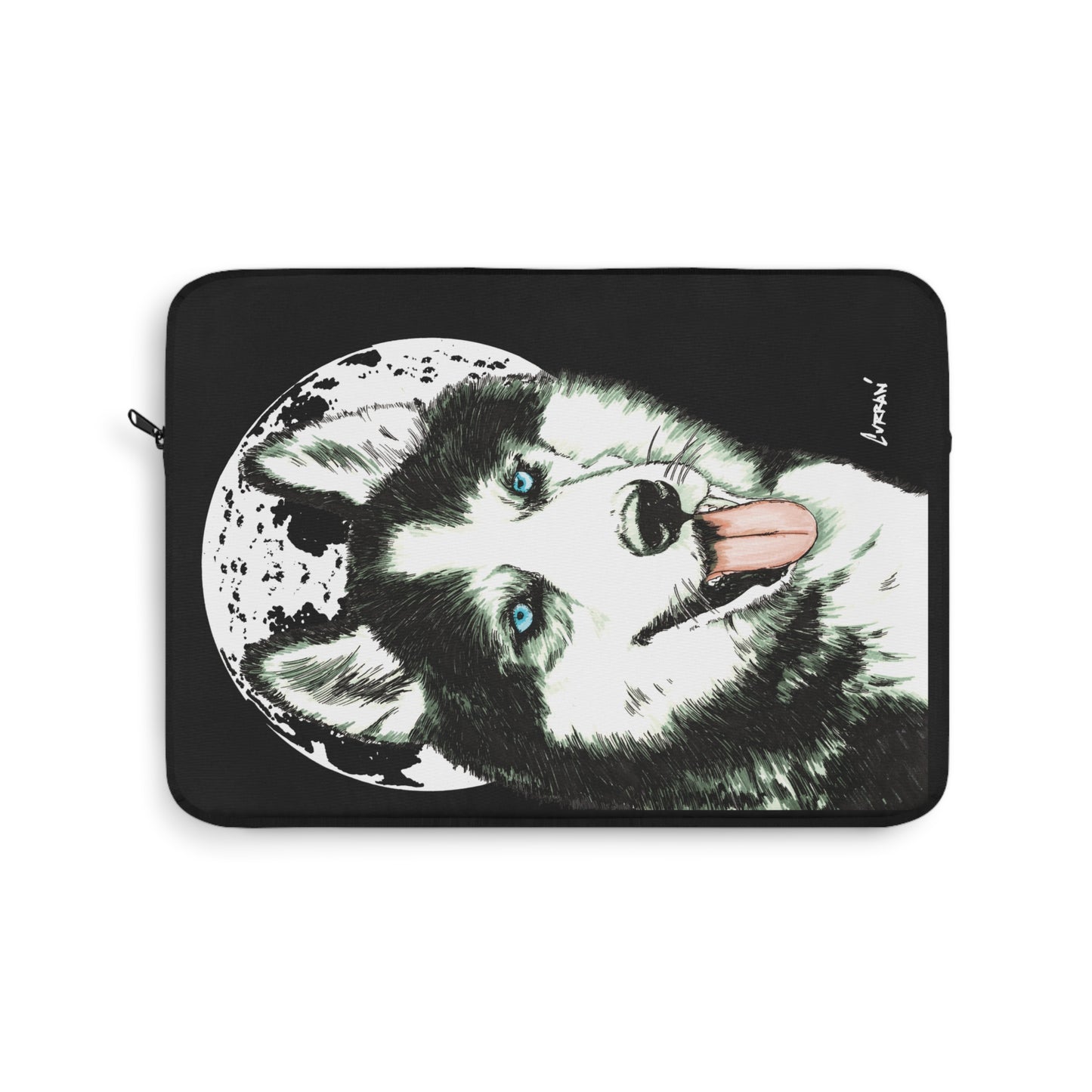 Siberian Husky Dog Laptop Sleeve - Moonlit Design