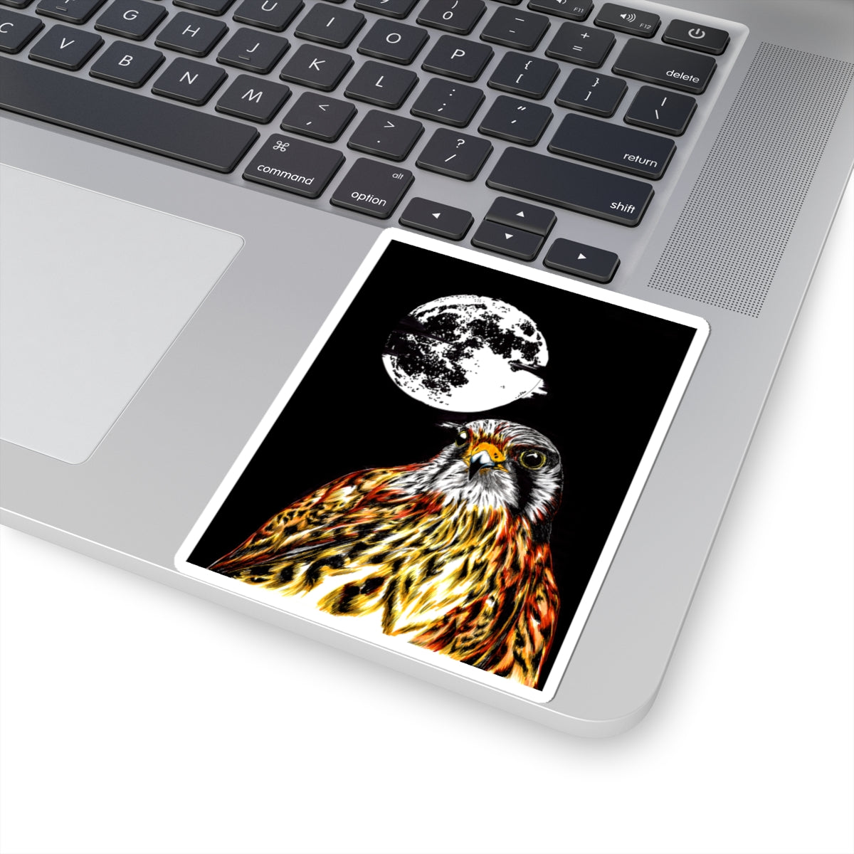 Moonlit Falcon Kiss-Cut Stickers | Nature-Inspired Art for Wildlife Lovers