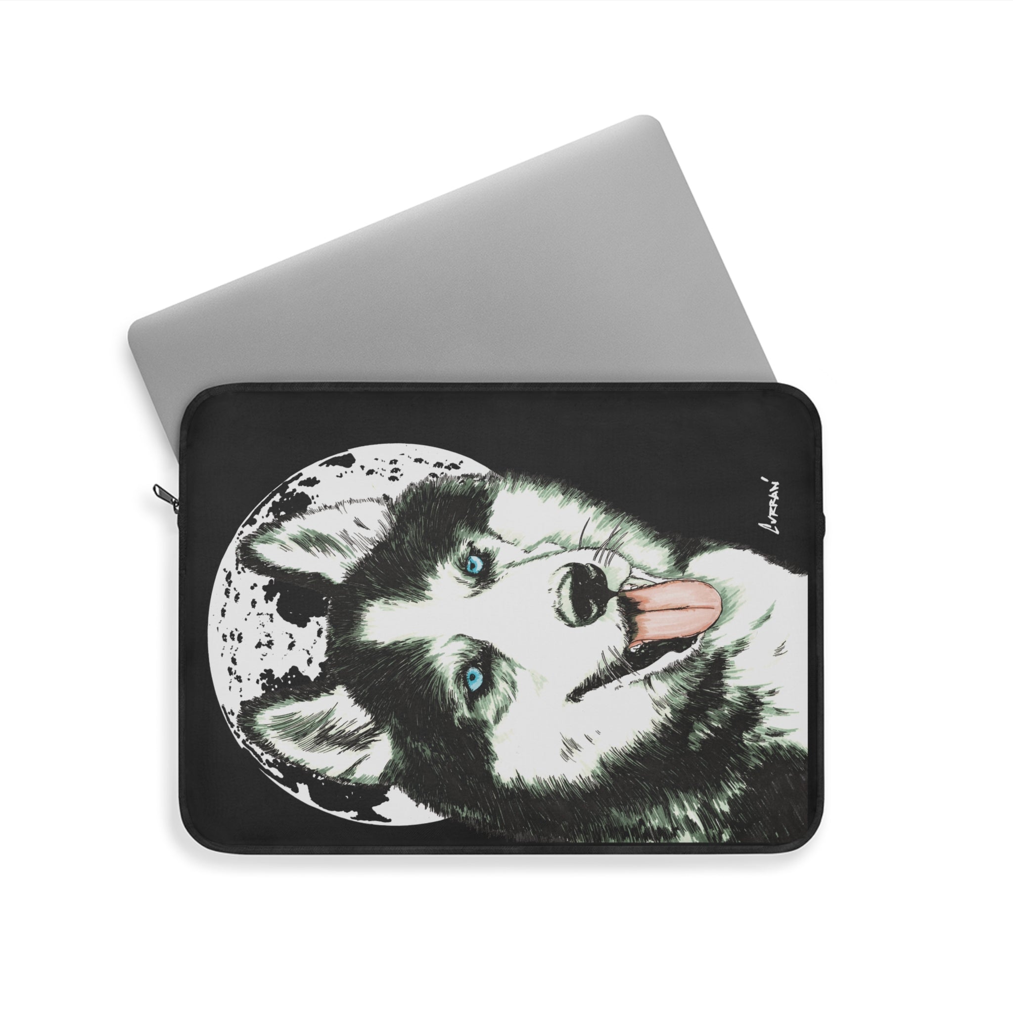 Siberian Husky Dog Laptop Sleeve - Moonlit Design