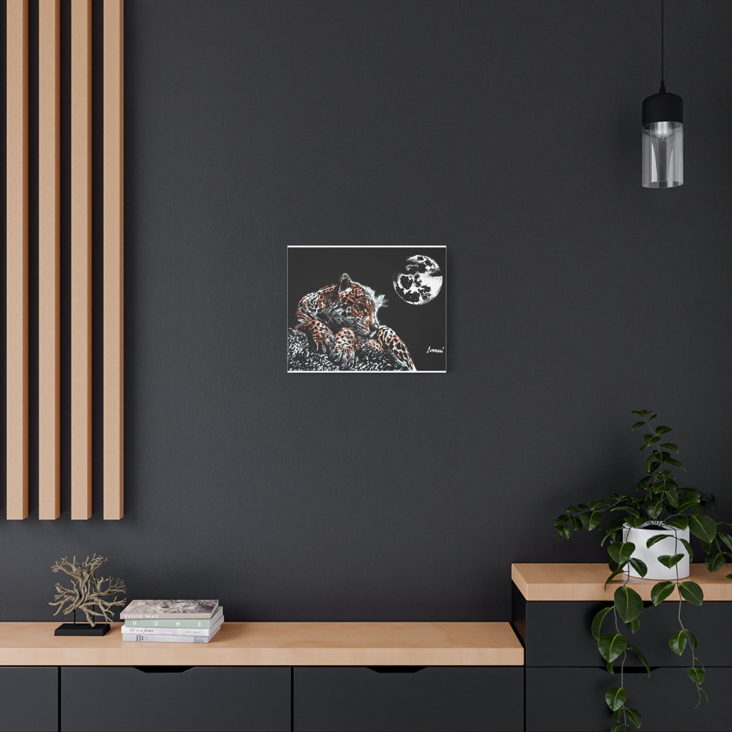 Leopard Canvas Art – Original Hand-Drawn Realistic Big Cat Wall Decor printed on Matte Canvas, Stretched, 1.25"