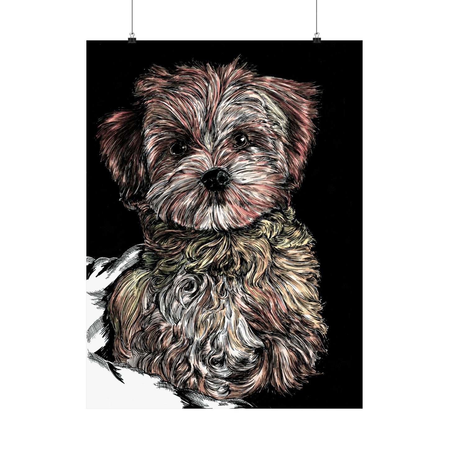 Custom Dog Portrait Satin Poster | 300gsm Pet Art Print