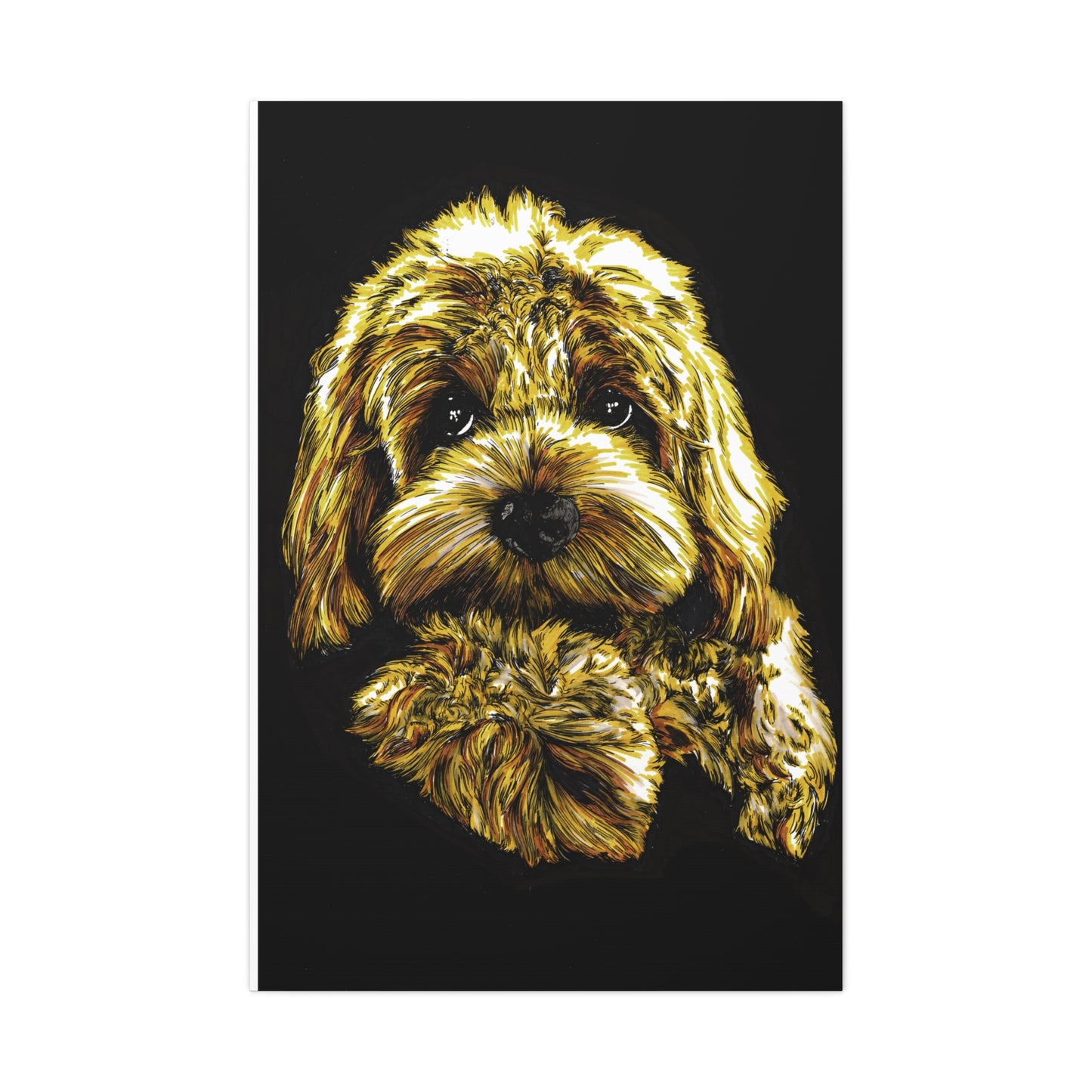 Goldendoodle Print, Hand-Drawn Original Dog Art,