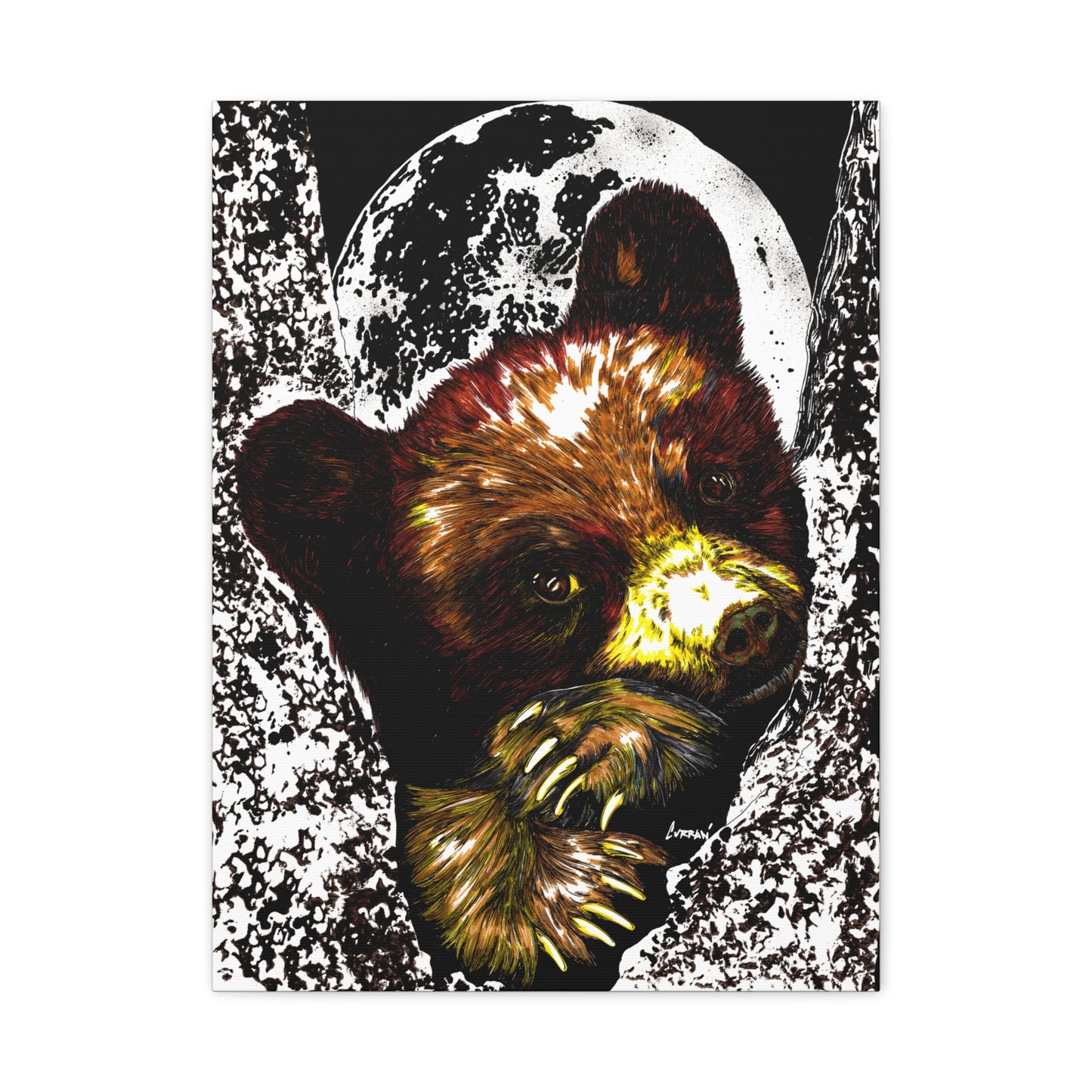 Brown Bear Cub Print of the Original, hand drawn wall art