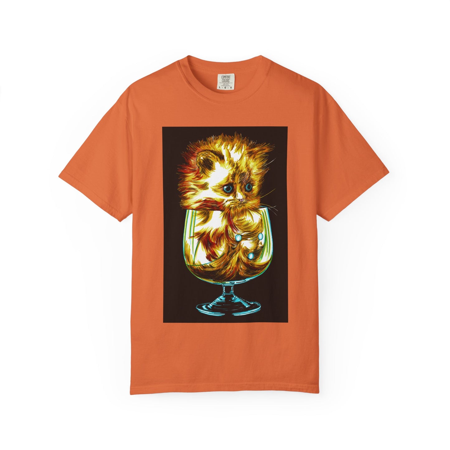 Kitten in a Glass Unisex T-shirt - Hand Drawn Art