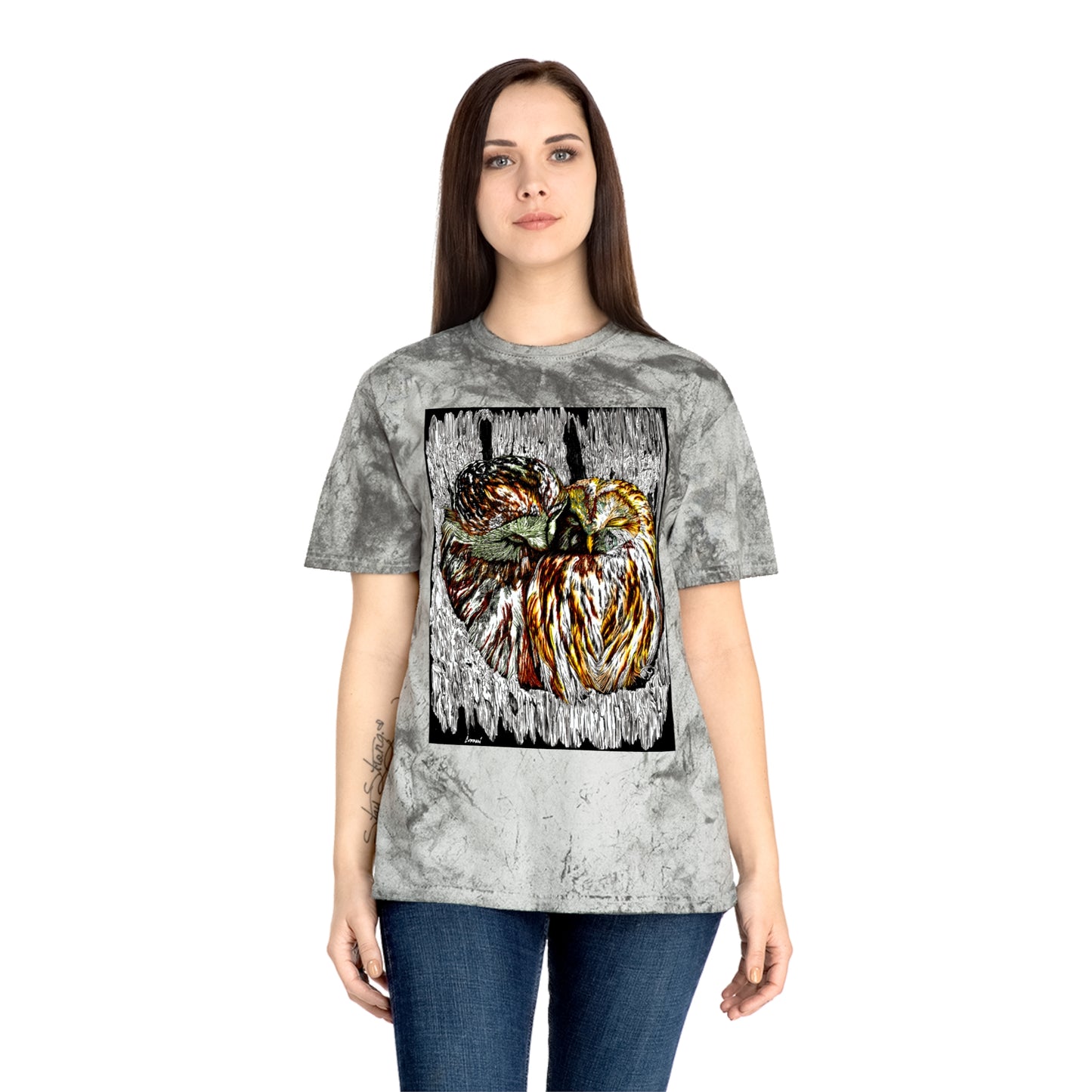 Two Owls in a Tree T-Shirt Original Hand Drawn Art
