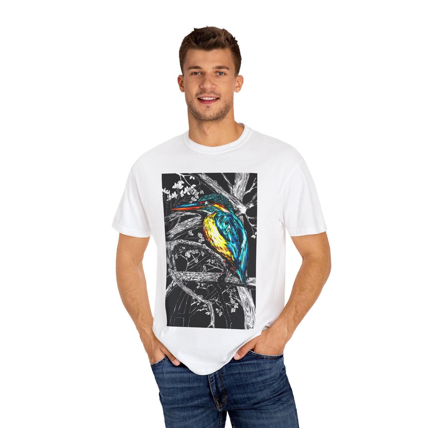 Vibrant Kingfisher Graphic Unisex T-Shirt - Nature Lover's Tee