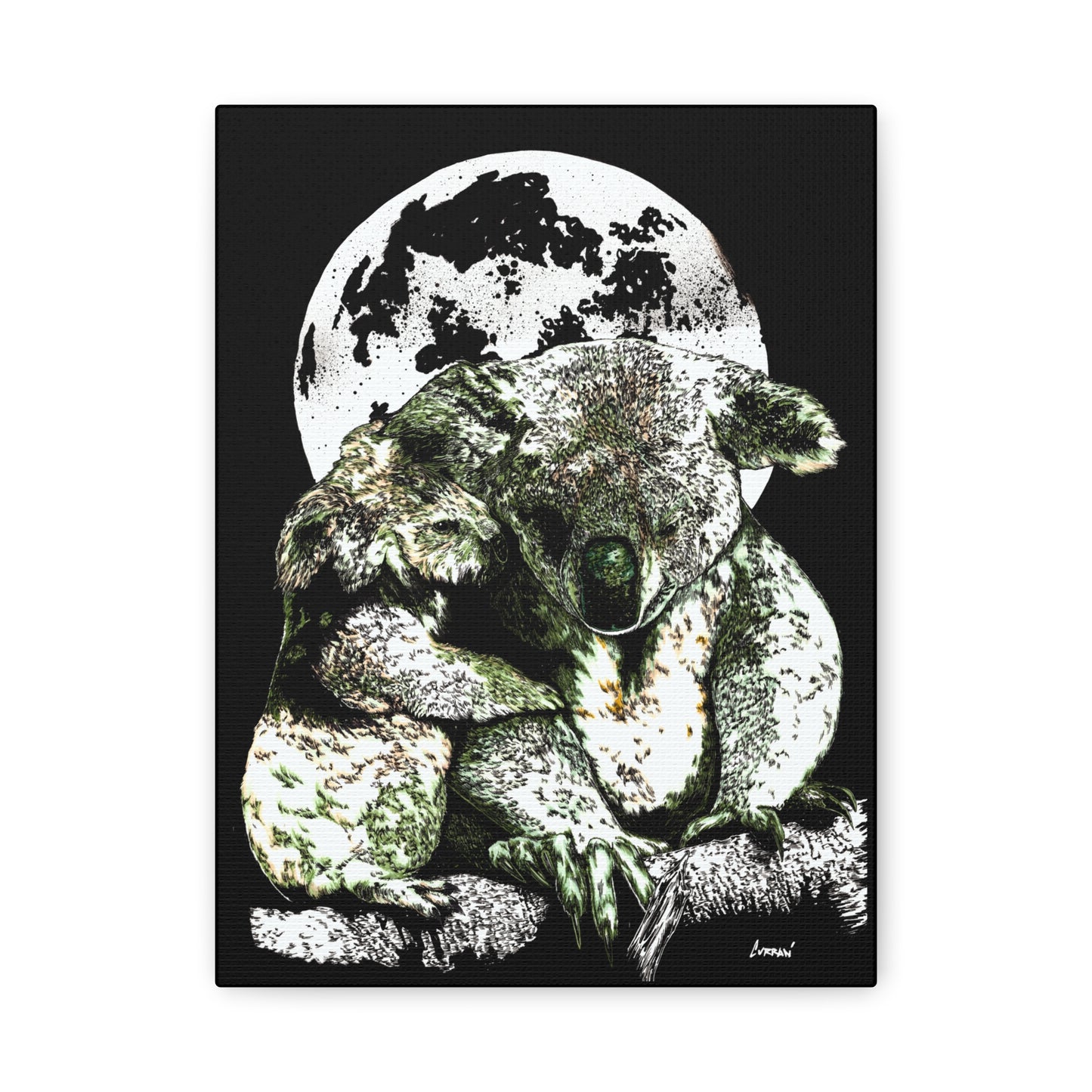 Koala Wall Art, Koala Print, Hand-Drawn Koalas, Wildlife Art, Cute Animal Art, Nature Wall Decor, Koala Lovers Gift. Printed on Matte Canvas, Stretched, 1.25"