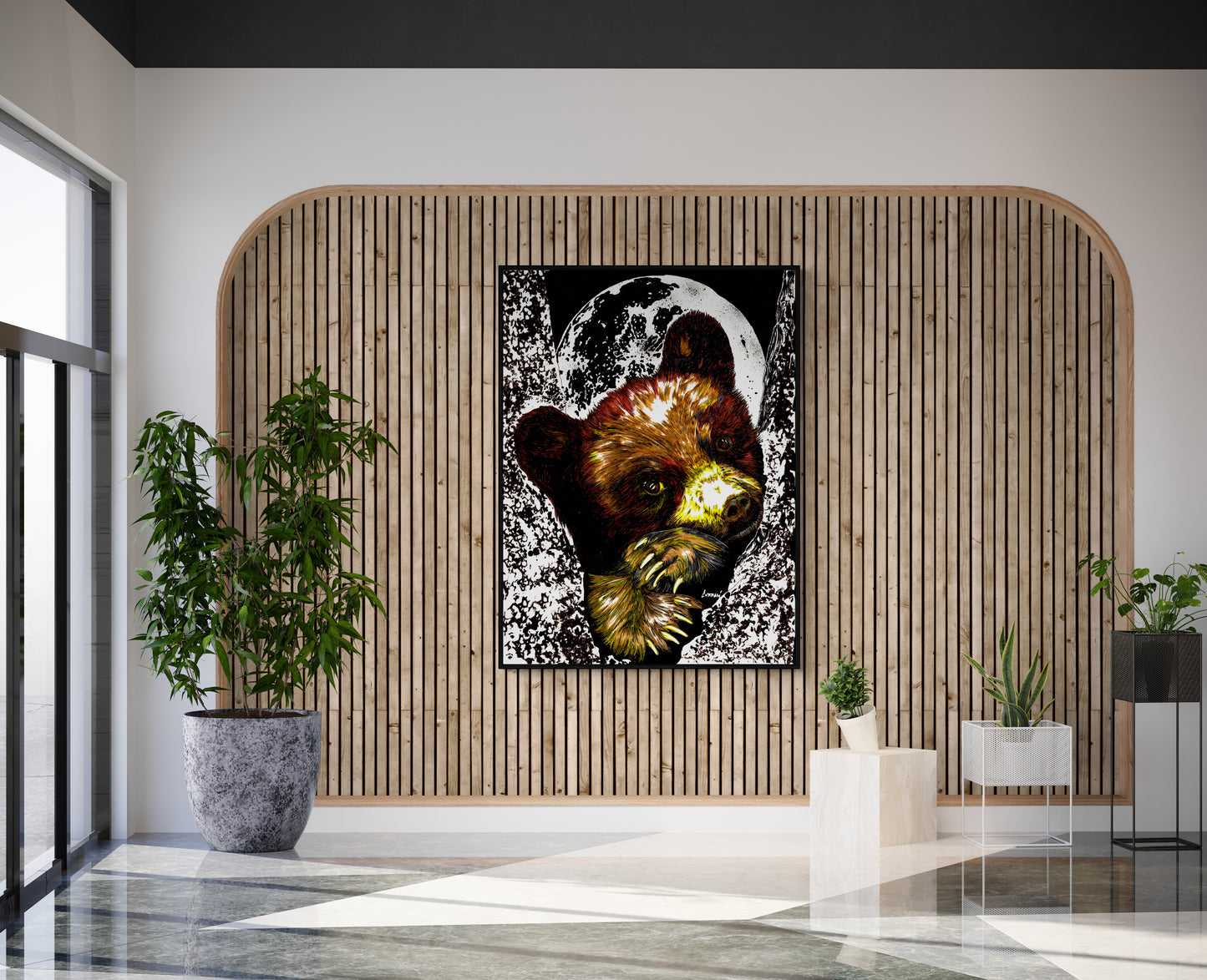 Brown Bear Cub Original hand drawn Wall Art Poster
