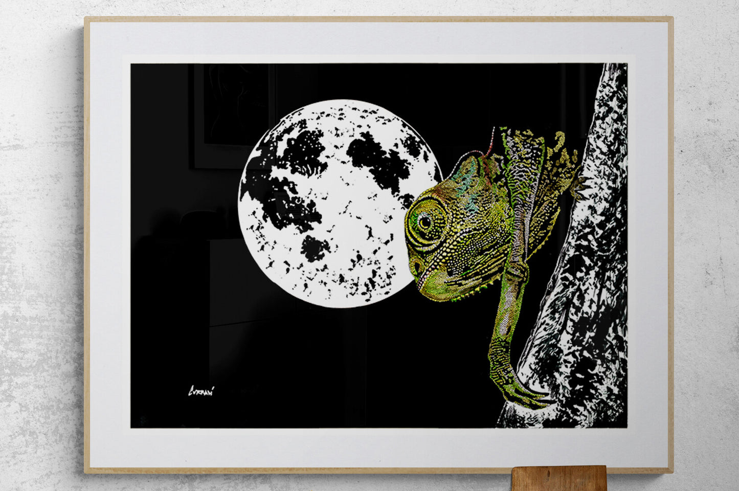 Chameleon Original Hand Drawn Wall Art Poster