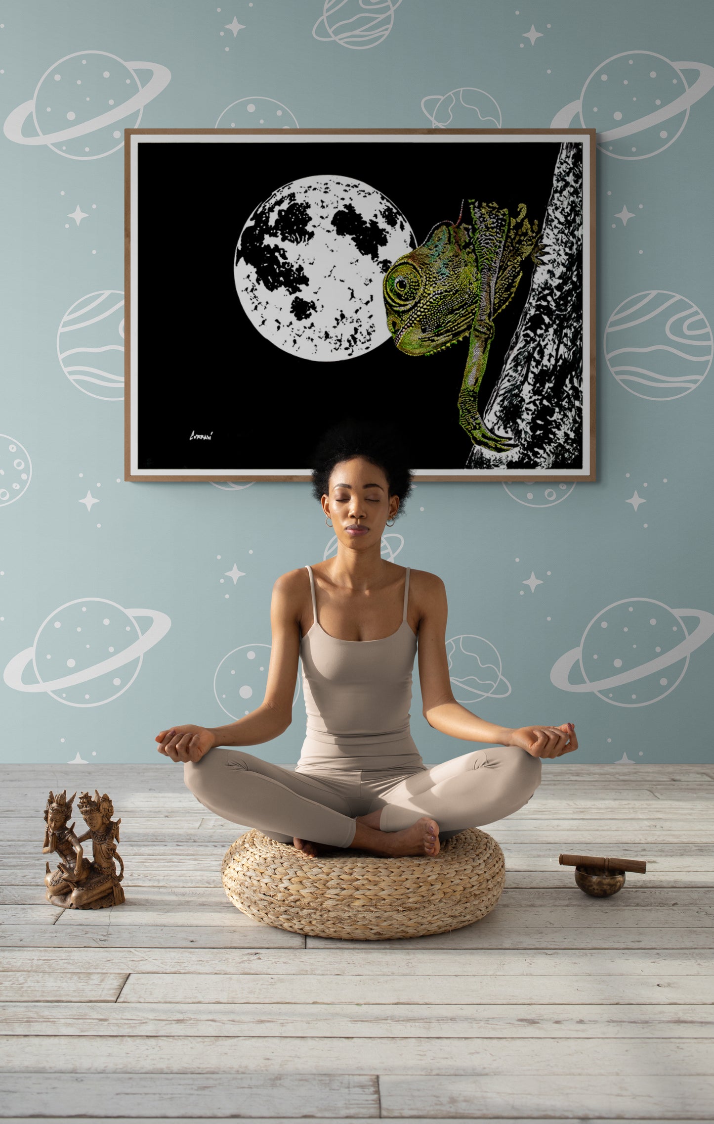 Chameleon Original Hand Drawn Wall Art Poster