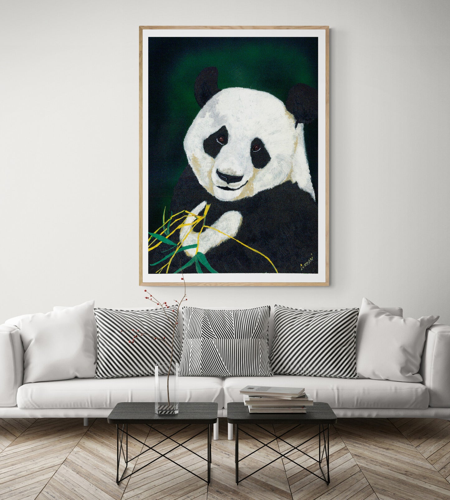 Giant Panda Hand Painted Animal Wall Art Poster