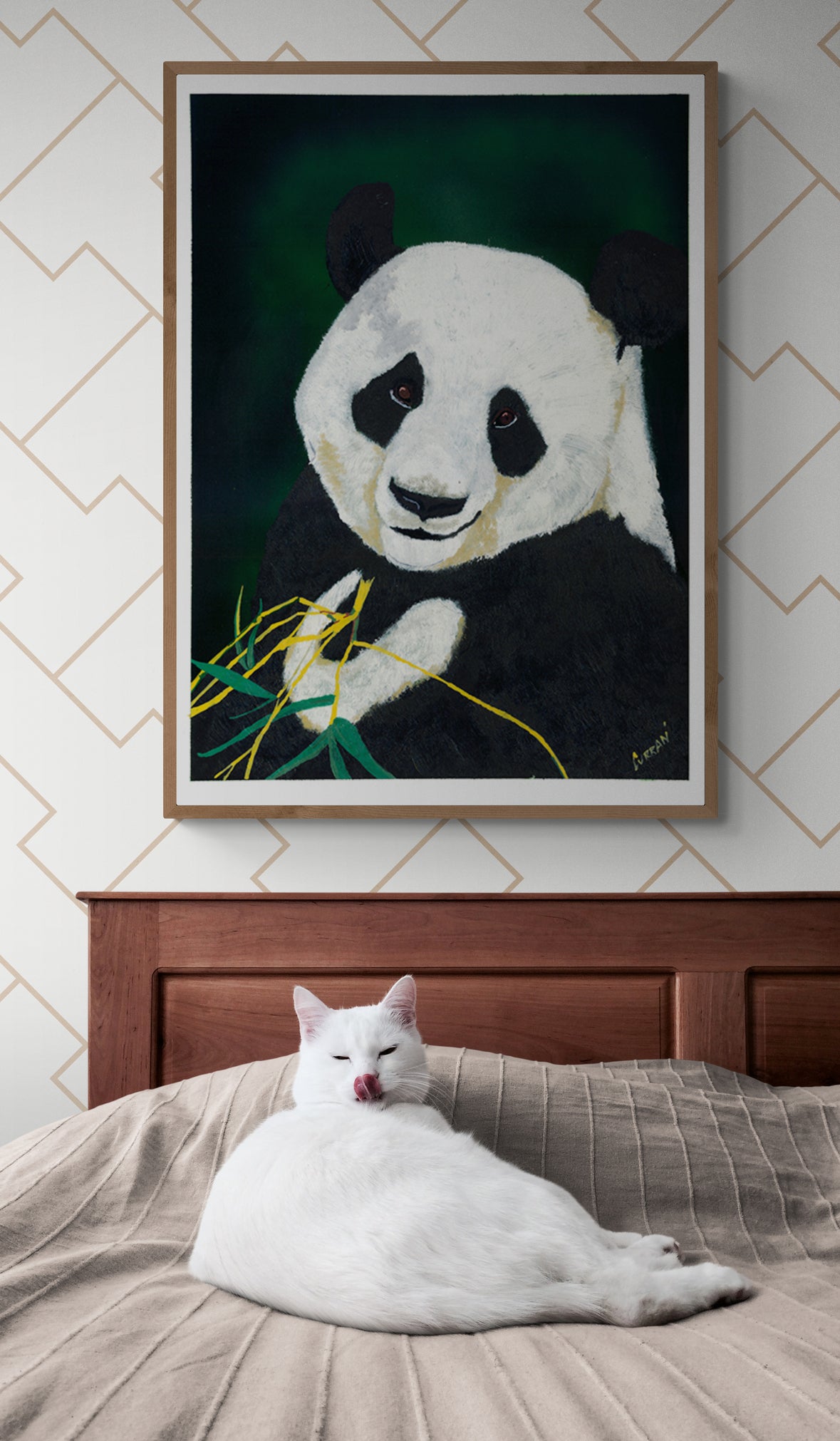 Giant Panda Hand Painted Animal Wall Art Poster