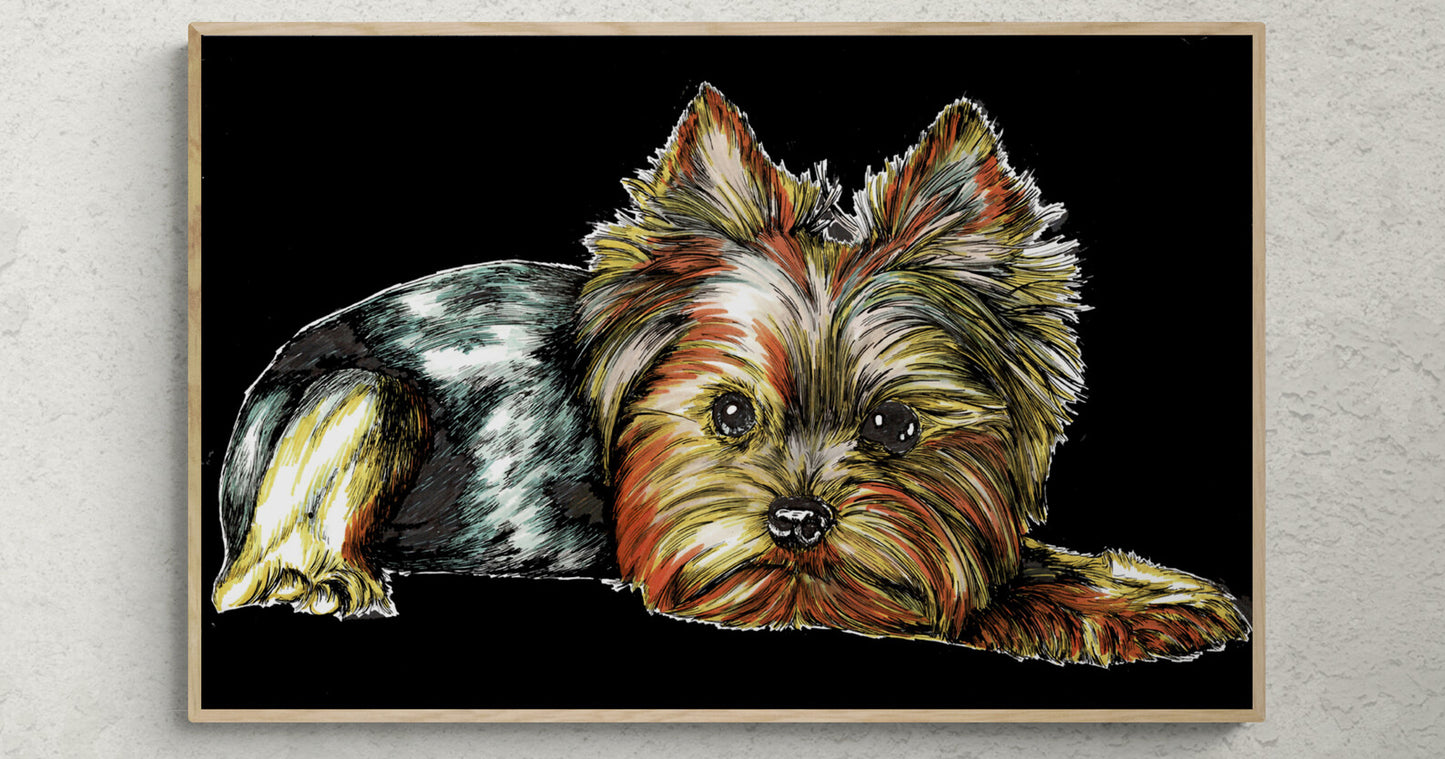 Yorkie Terrier 2 Wall Art Poster
