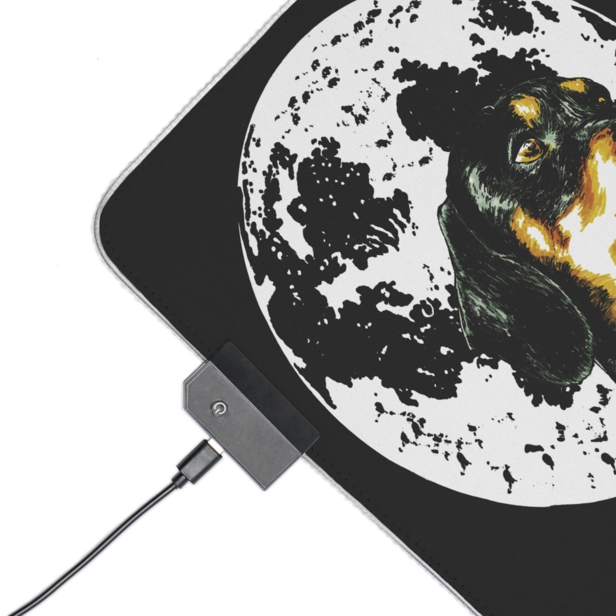 Adorable Dachshund Design with Moon Accent LED Gaming Mouse Pad - Curran Artworks